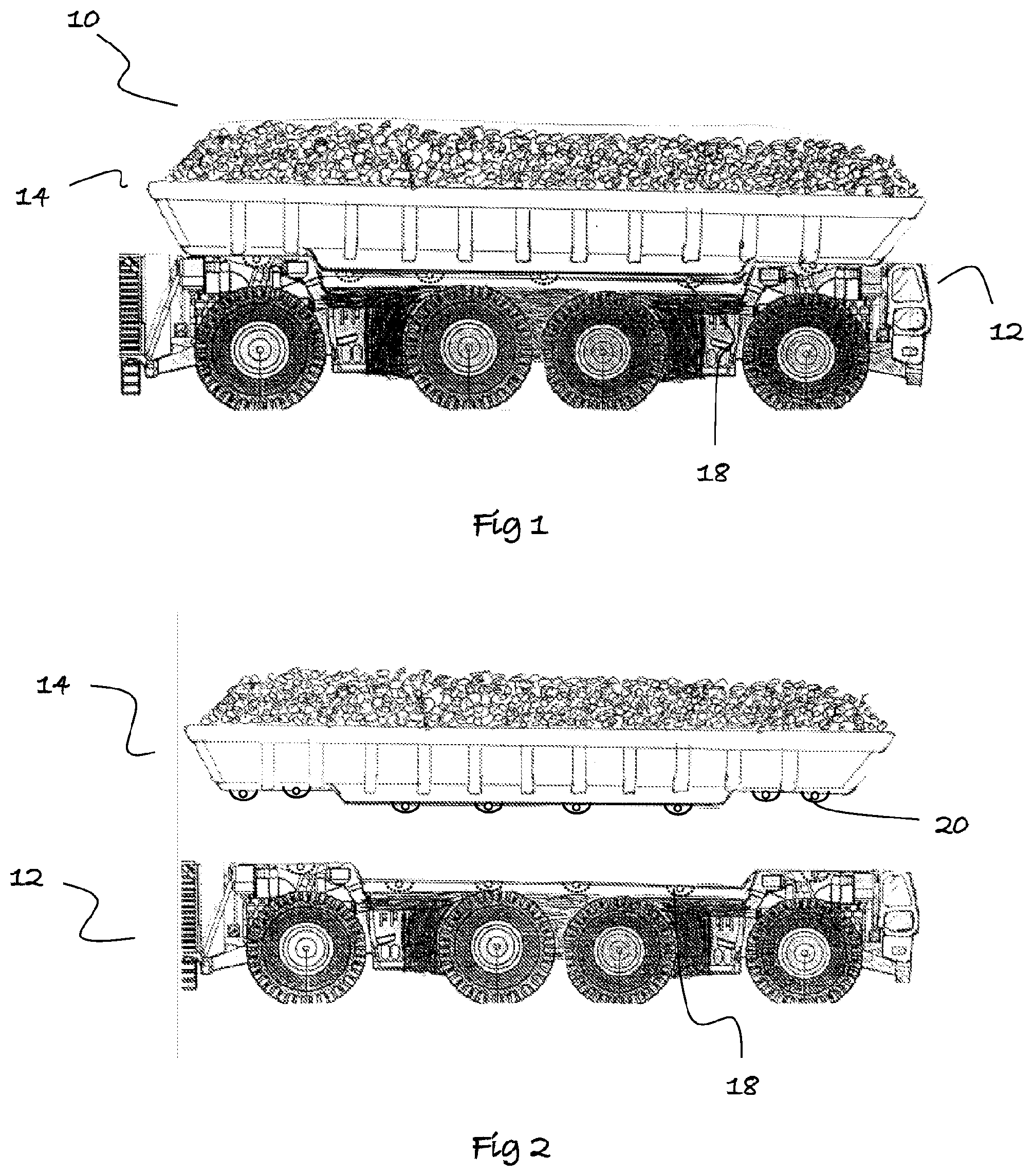 Patent US12139356 Figure 1 – Material handling system and method and load carrying vehicle thereof