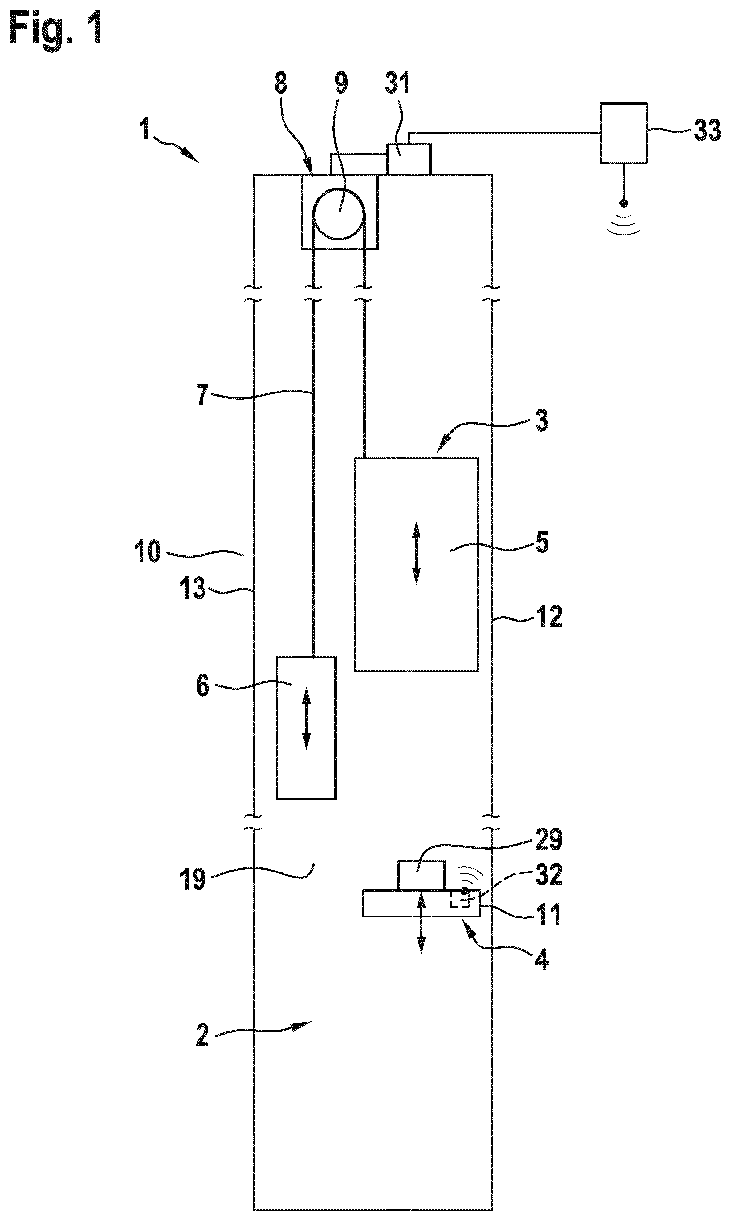 Patent US12139372 — Transportation system — Figure 1