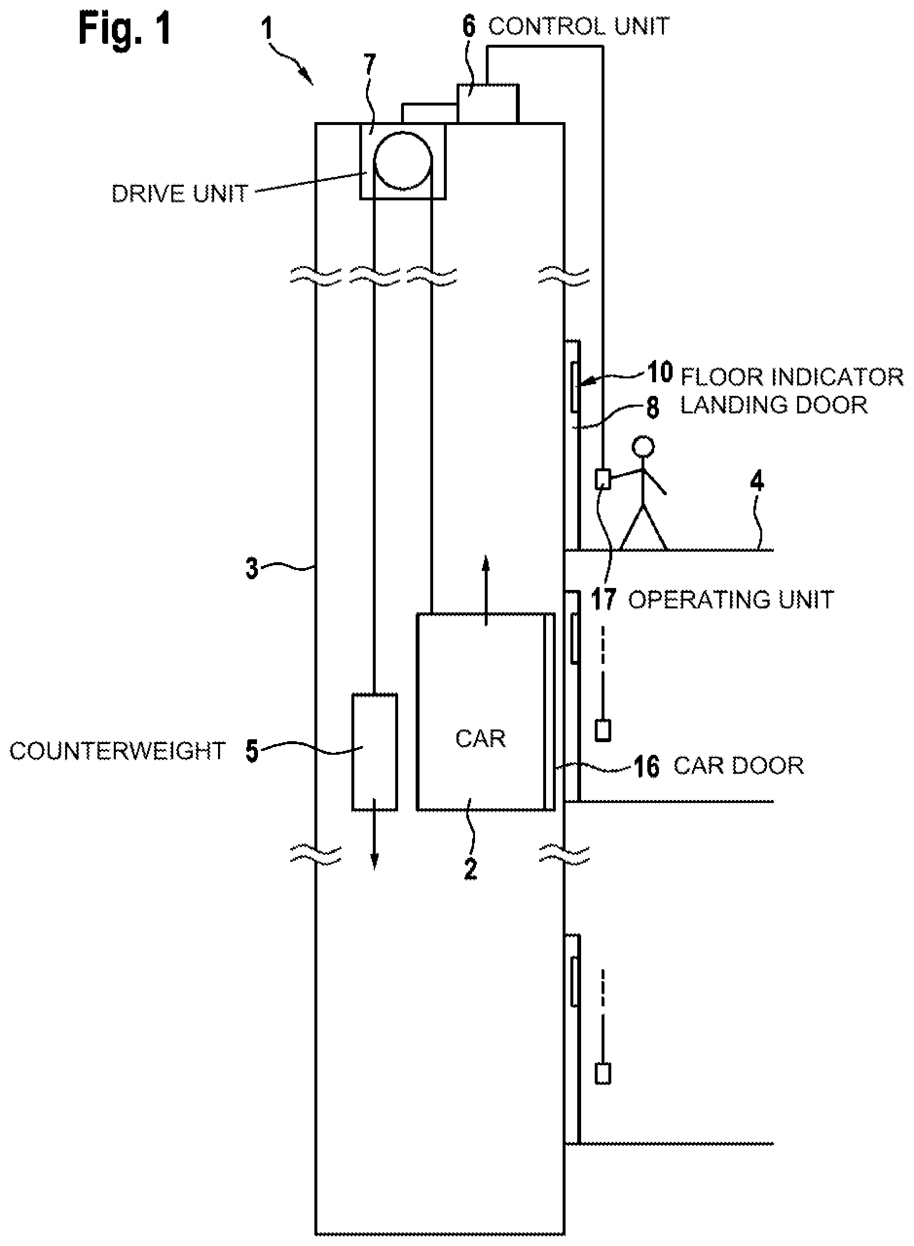 Patent US12139373 — Elevator system — Figure 1