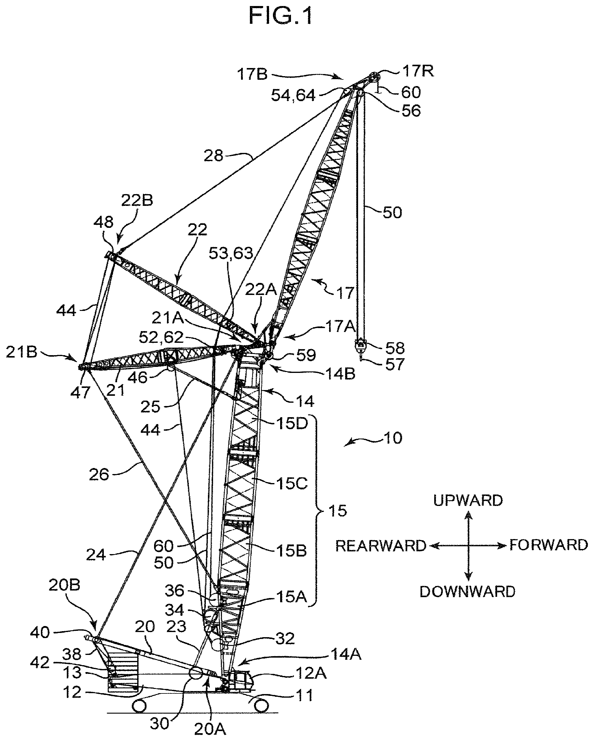 Patent US12139381 — Mobile crane — Figure 1