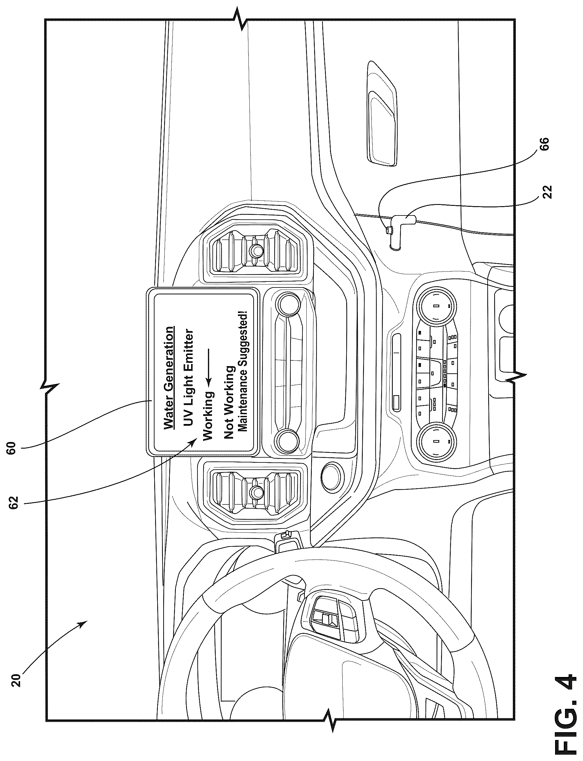 Patent US12139423 Figure 4 – Diagnostics of an on-board water generation system