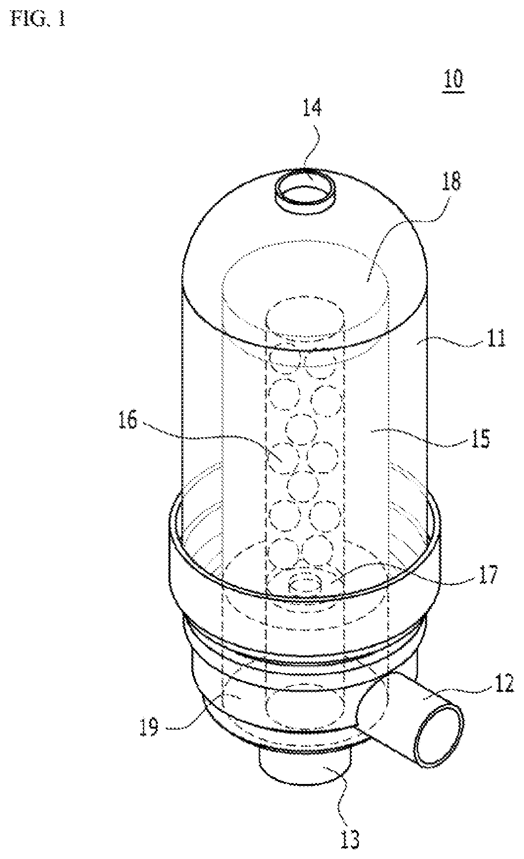 Patent US12139428 Figure 1 – Disk filter for preventing scale formation and water treatment apparatus and method using the same