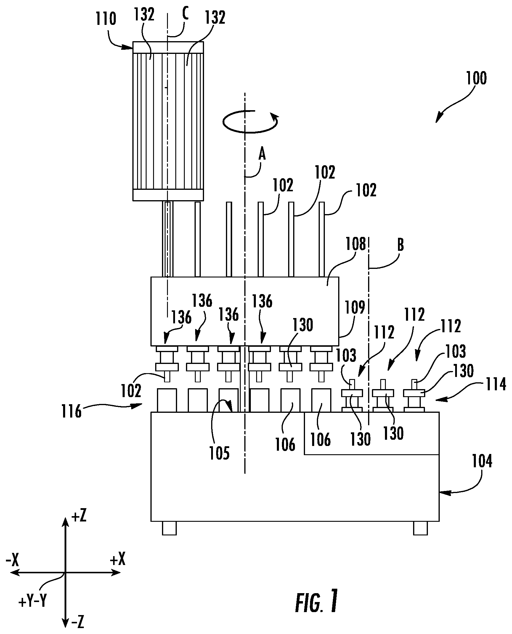 Patent US12139431 Figure 1 – Systems and methods for minimizing SHR from pharmaceutical part converting using negative pressure evacuation