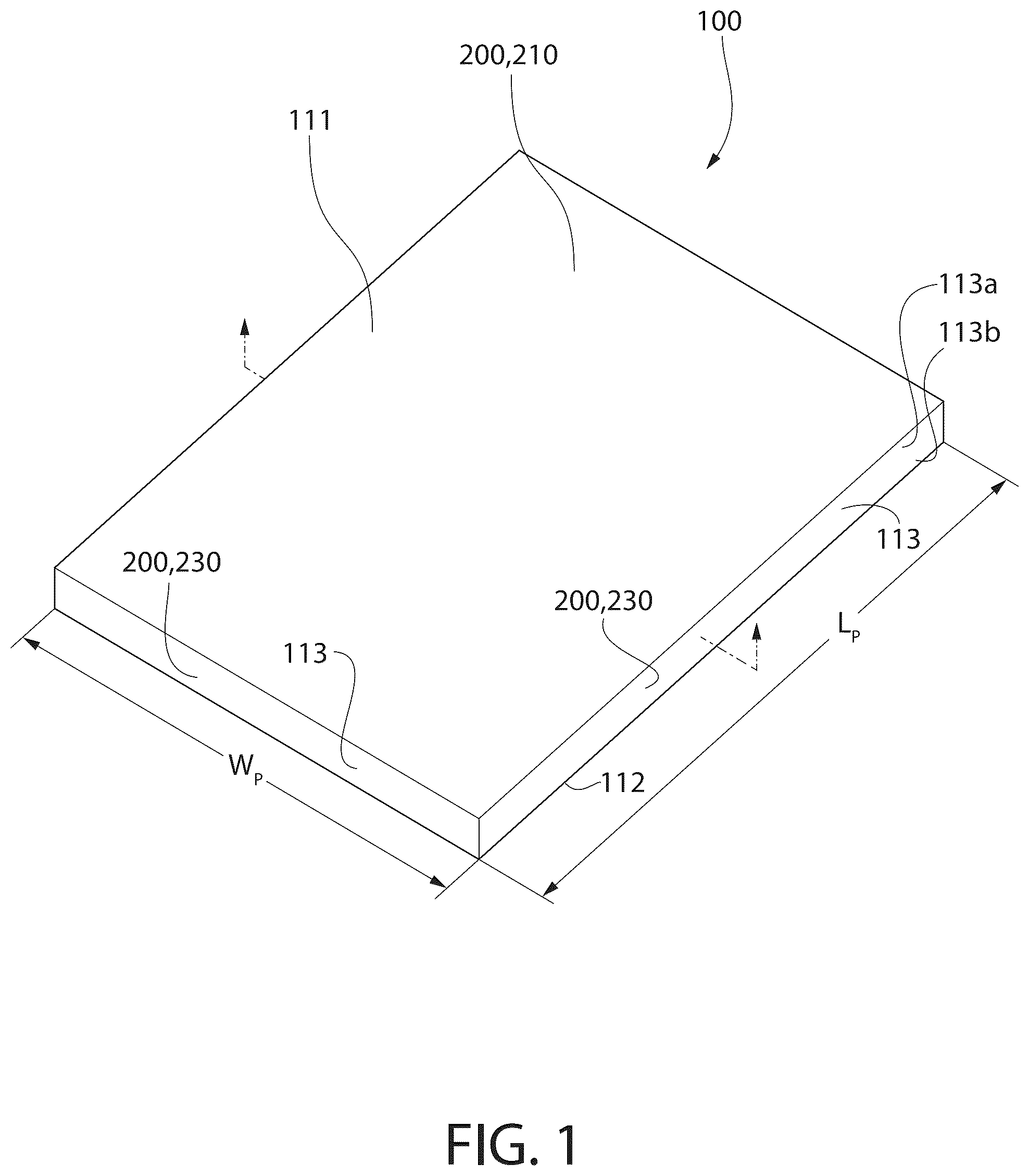Patent US12139641 Figure 1 – High solids edge coatings for building panels