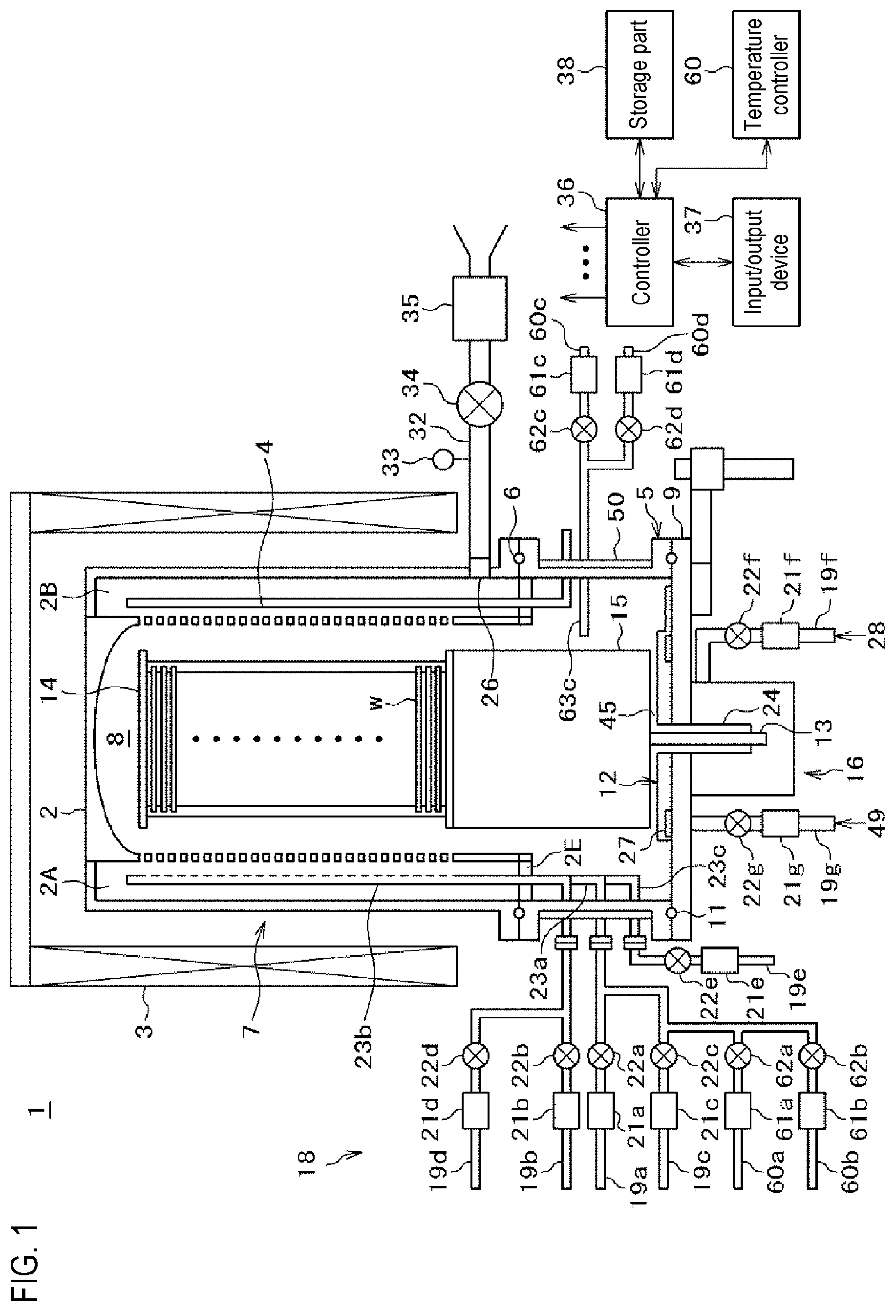 Patent US12139787 — Apparatus and method for cleaning reaction vessel for processing substrate — Figure 1