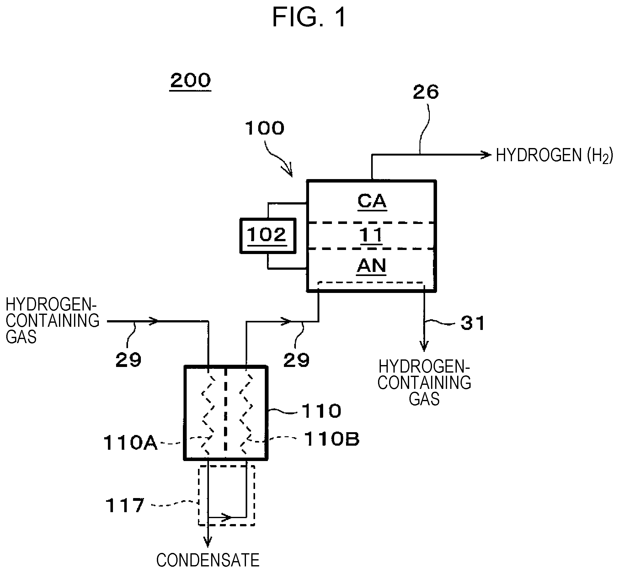 Patent US12139805 — Hydrogen system — Figure 1