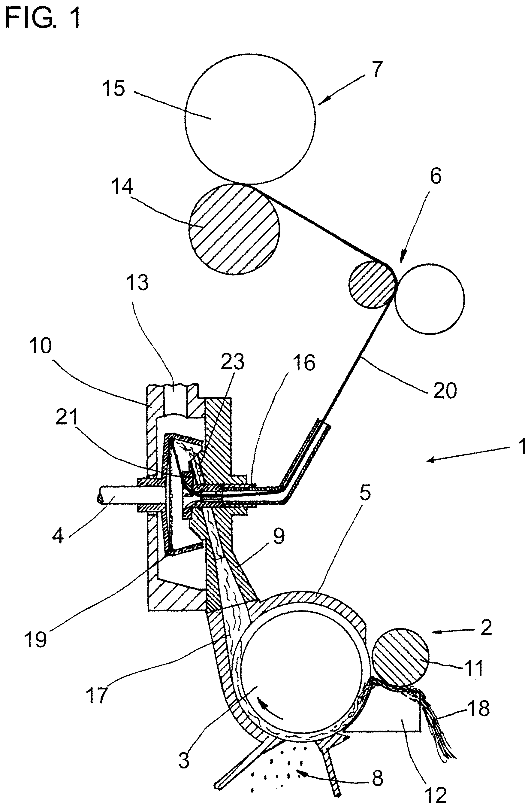 Patent US12139824 — Thread draw-off nozzle and open-end spinning device having a thread draw-off nozzle — Figure 1