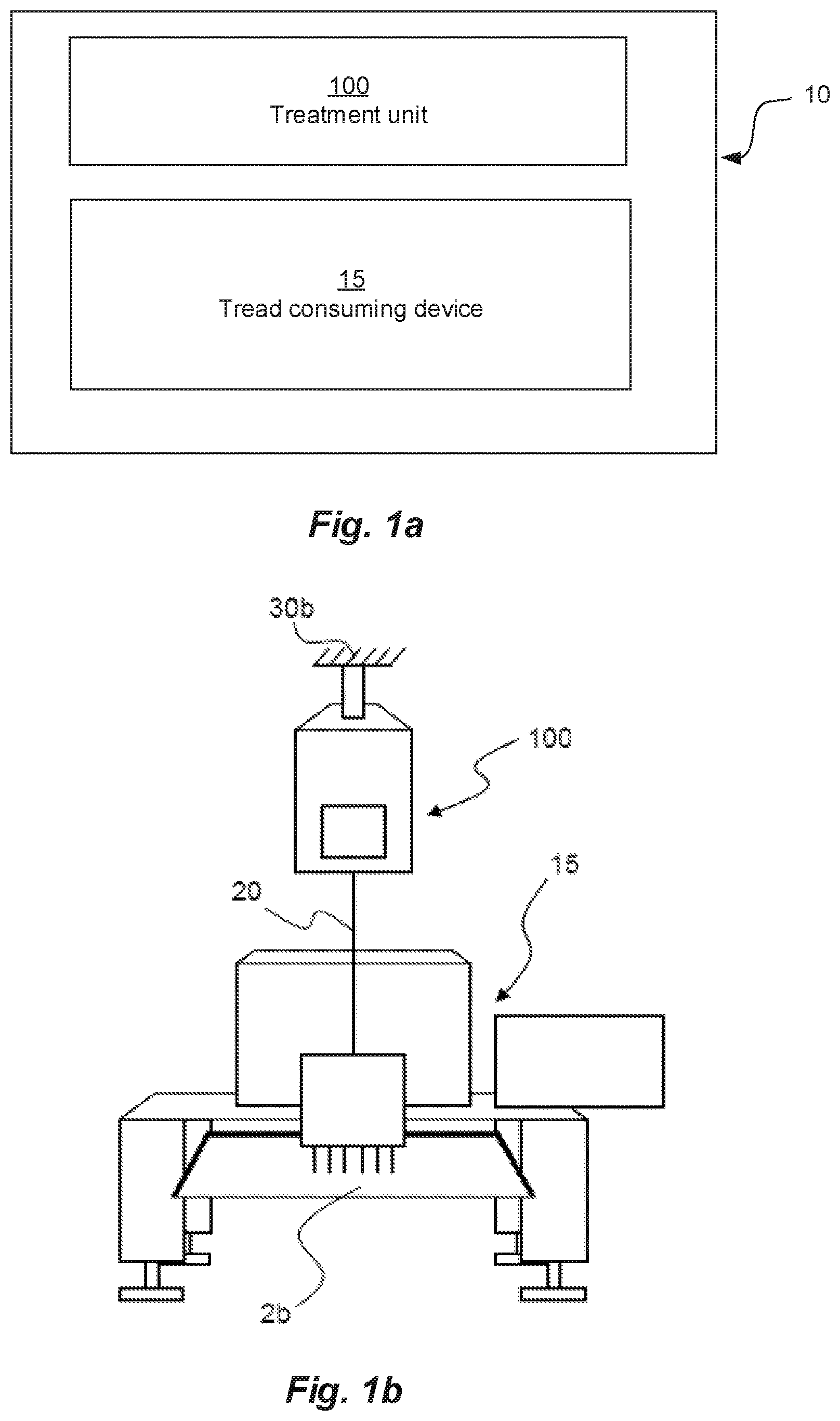 Patent US12139830 — Method for in-line treatment of a thread and a system therefore comprising a treatment unit and a control unit configured to determine if a maintenance sequence is needed — Figure 1