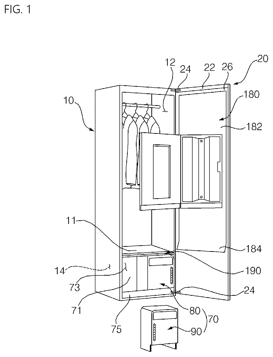 Patent US12139845 — Clothes treatment apparatus — Figure 1
