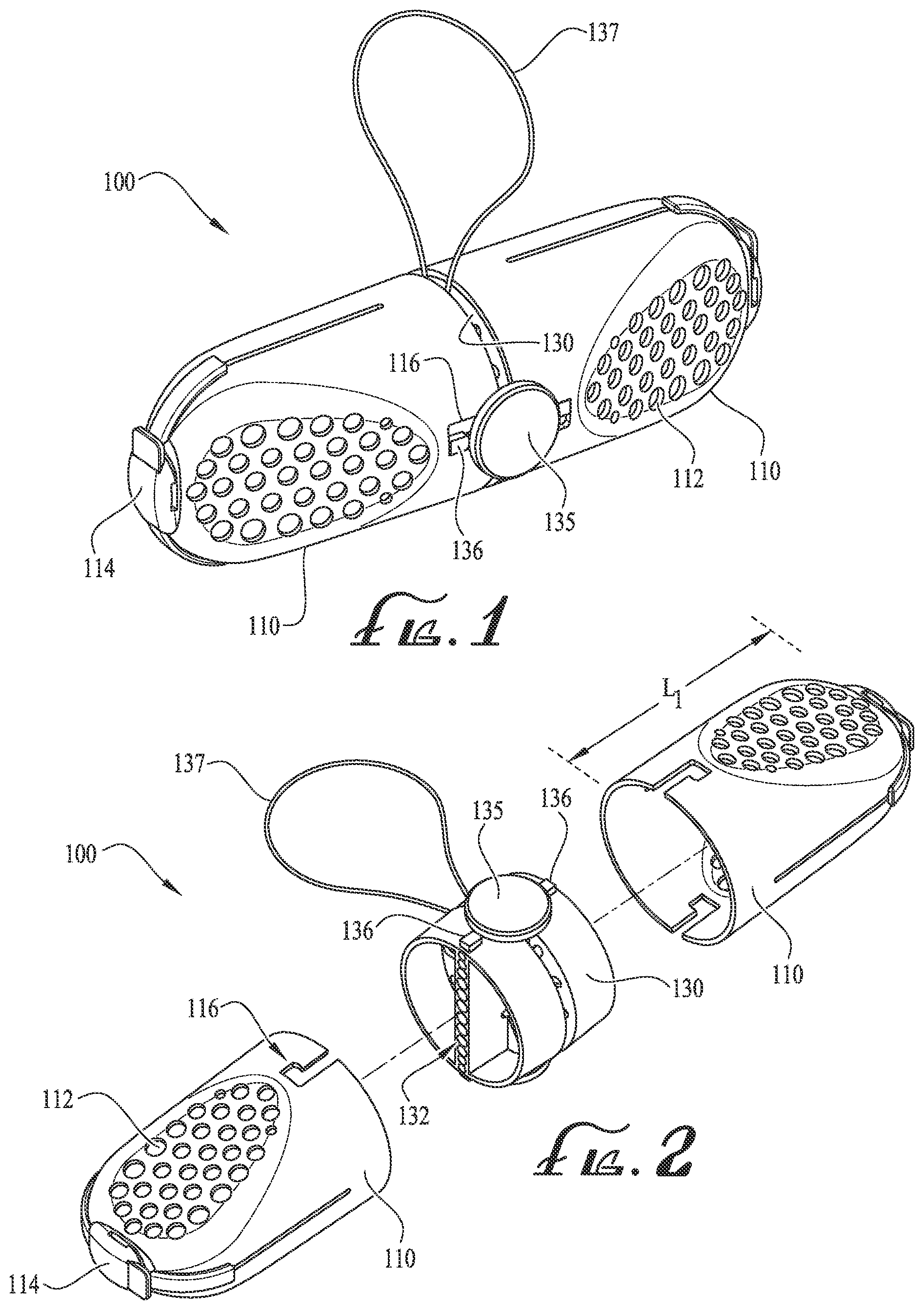 Patent US12139846 Figure 1 – Shoelace cleaning device