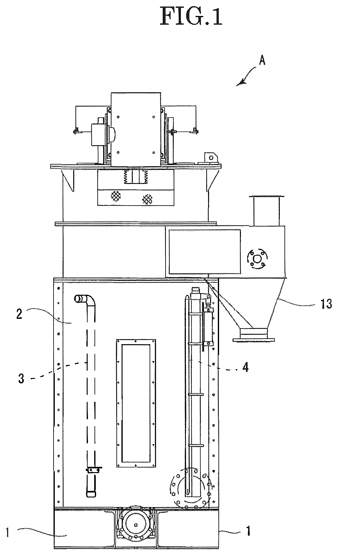 Patent US12139852 Figure 1 – Wet pulp material processing machine