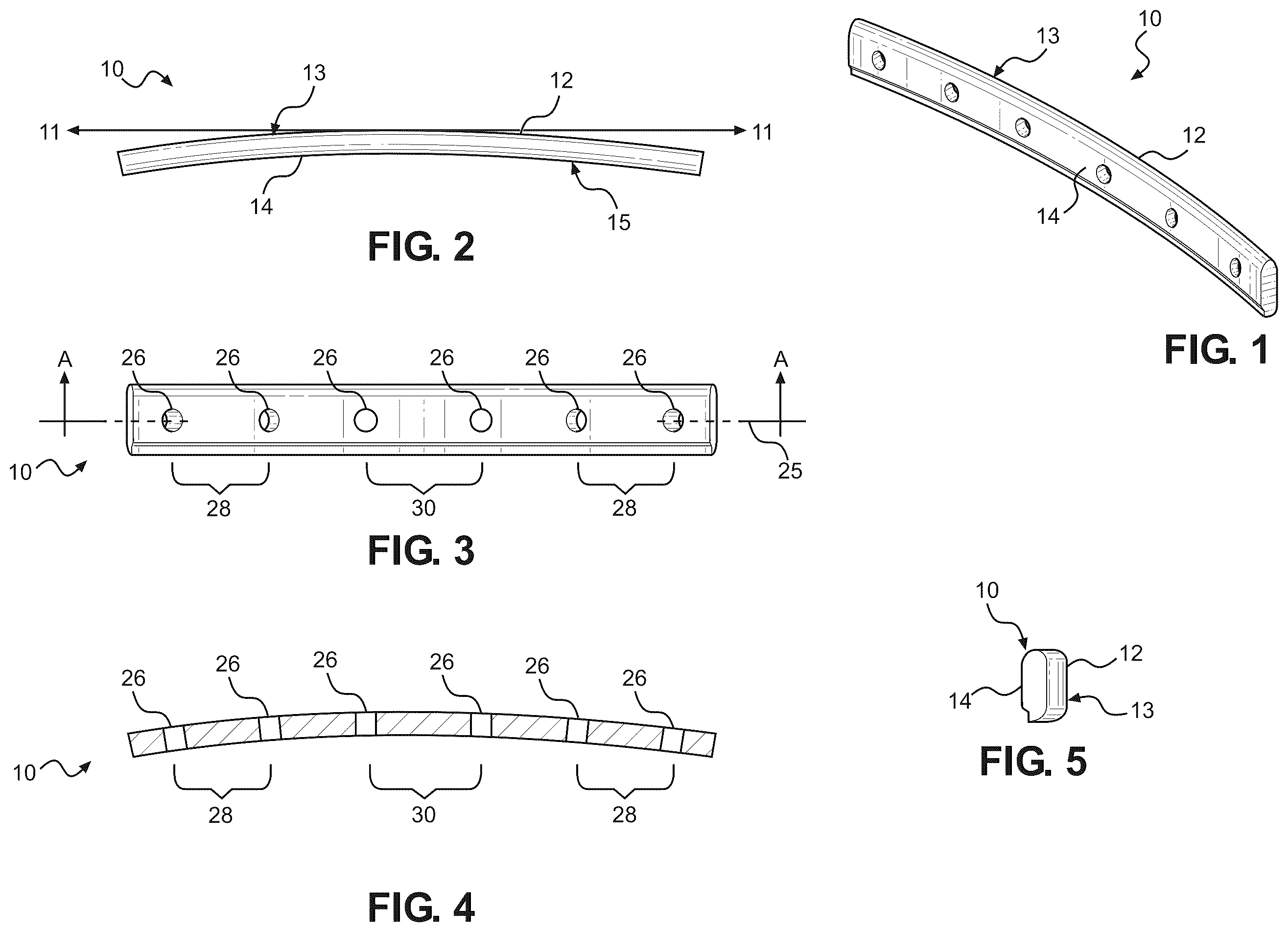 Patent US12139857 Figure 1 – Curved insulated rail joint bar and methods for making same