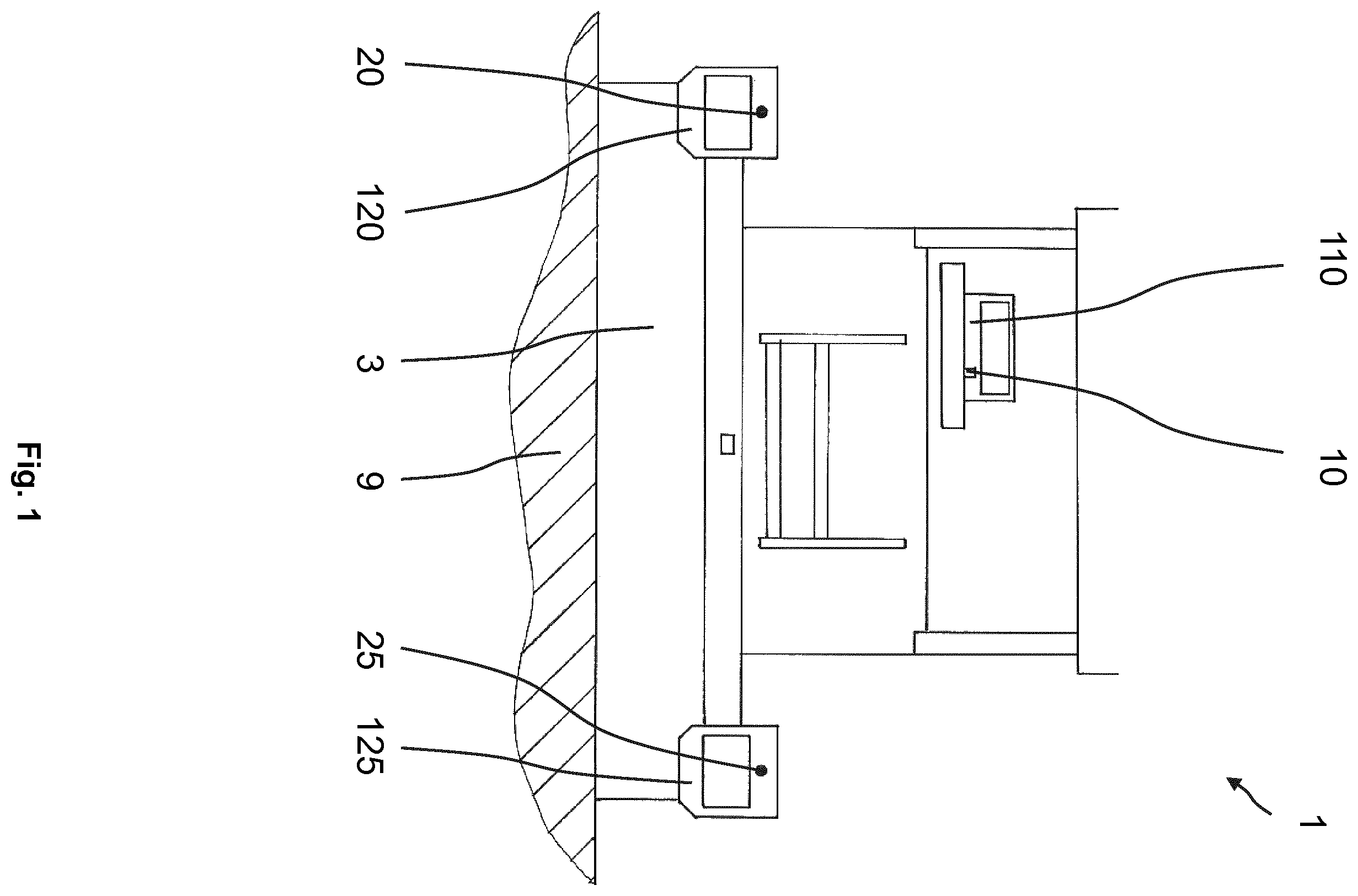 Patent US12139860 — Paver with releasable control panel having an emergency stop switch — Figure 1