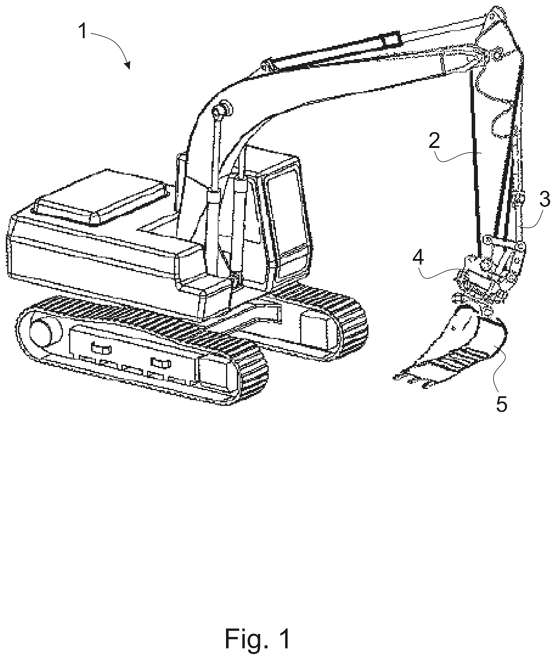 Patent US12139878 — Arrangement for tilting or turning a working instrument — Figure 1