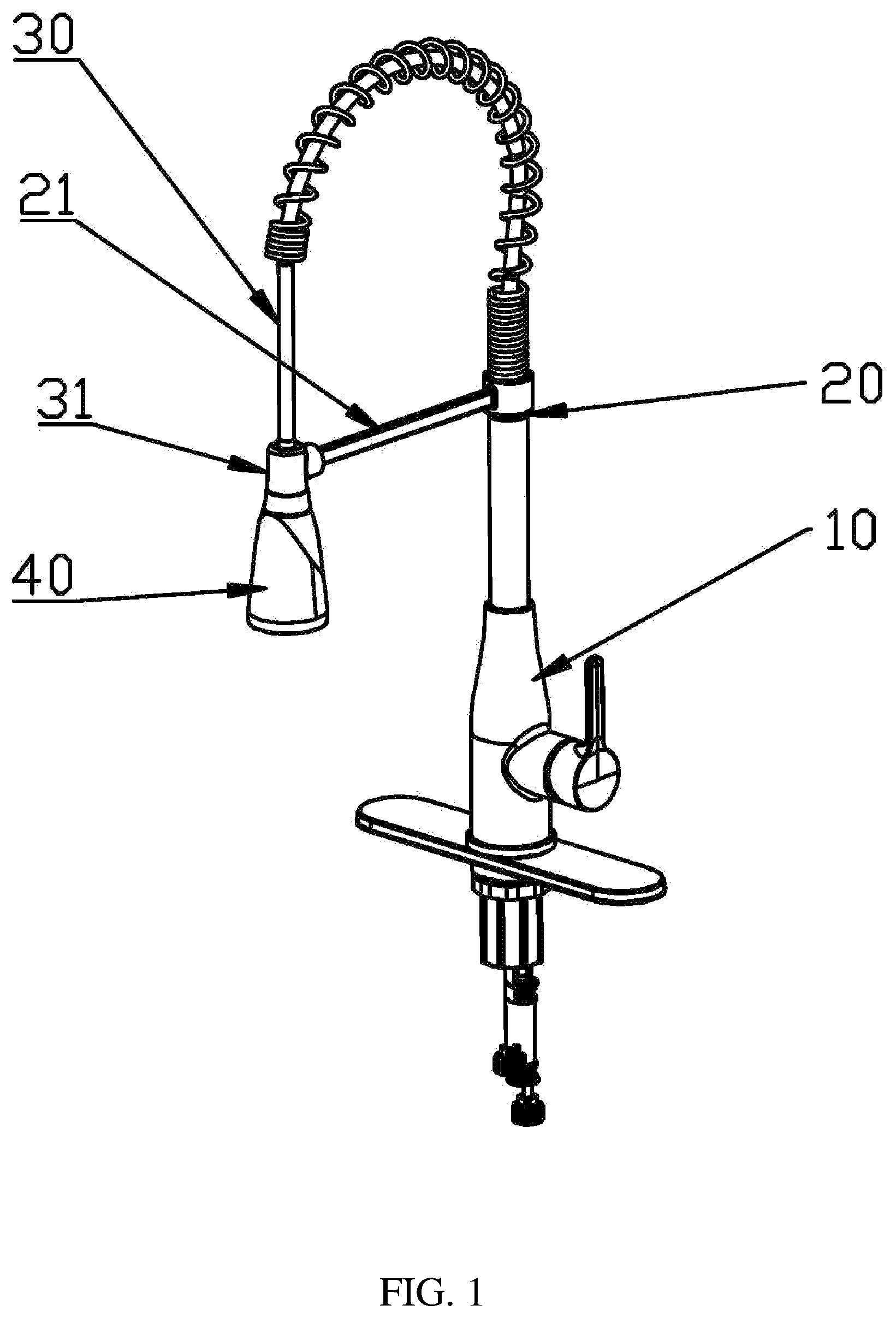 Patent US12139894 — Magnetic pull-out faucet — Figure 1