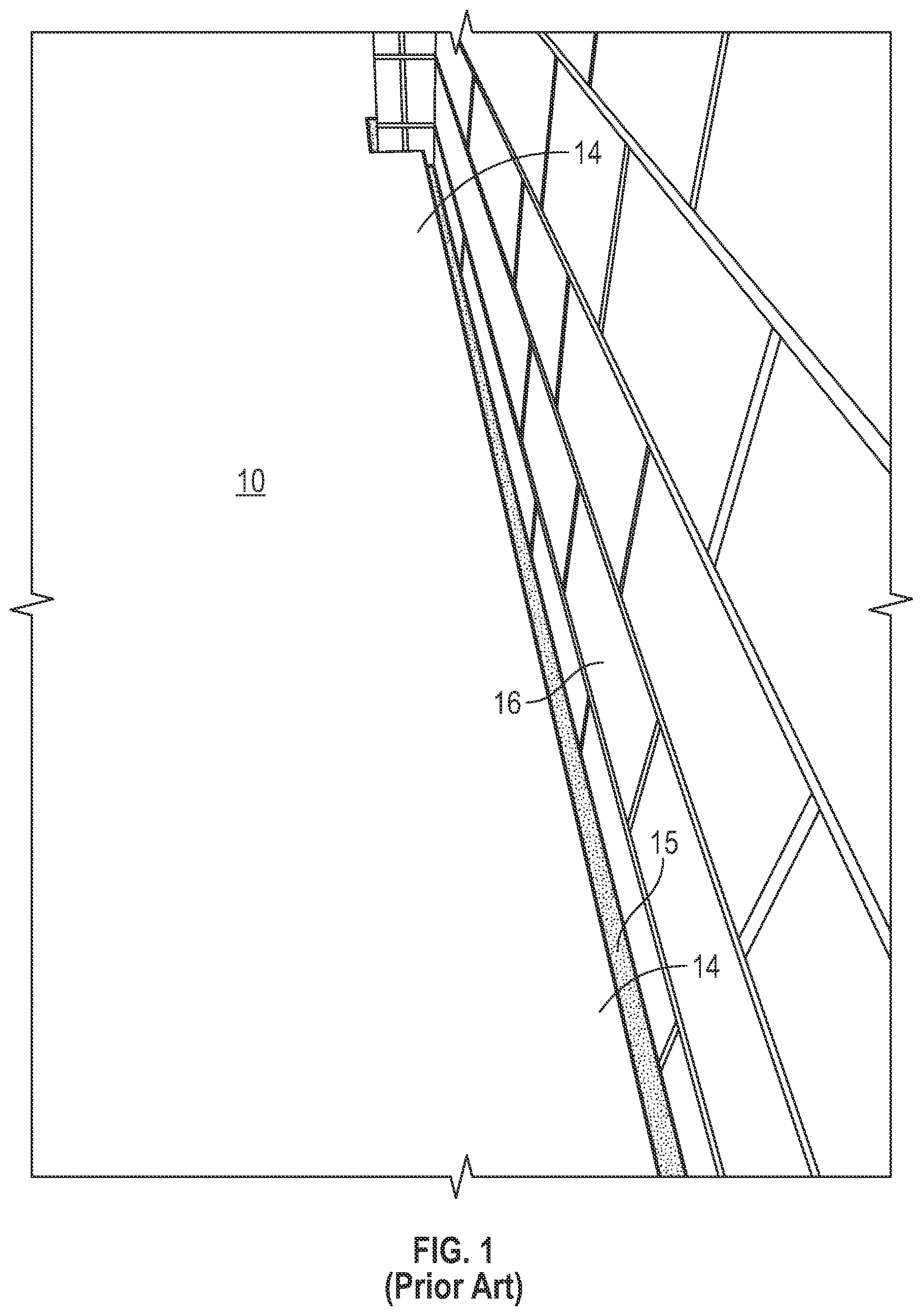Patent US12139906 — Dual channel drainage seal for channeling water seepage and mitigating radon gas admittance in a basement or subterranean area — Figure 1
