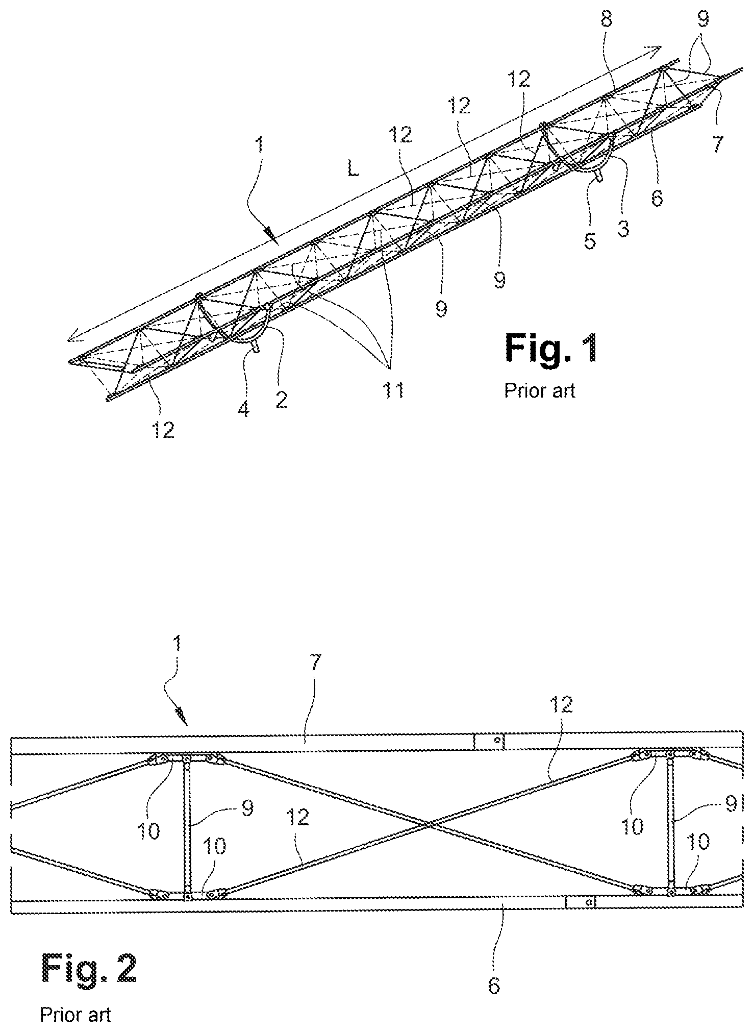 Patent US12139912 — Foldable truss structure, in particular for solar tracker — Figure 1