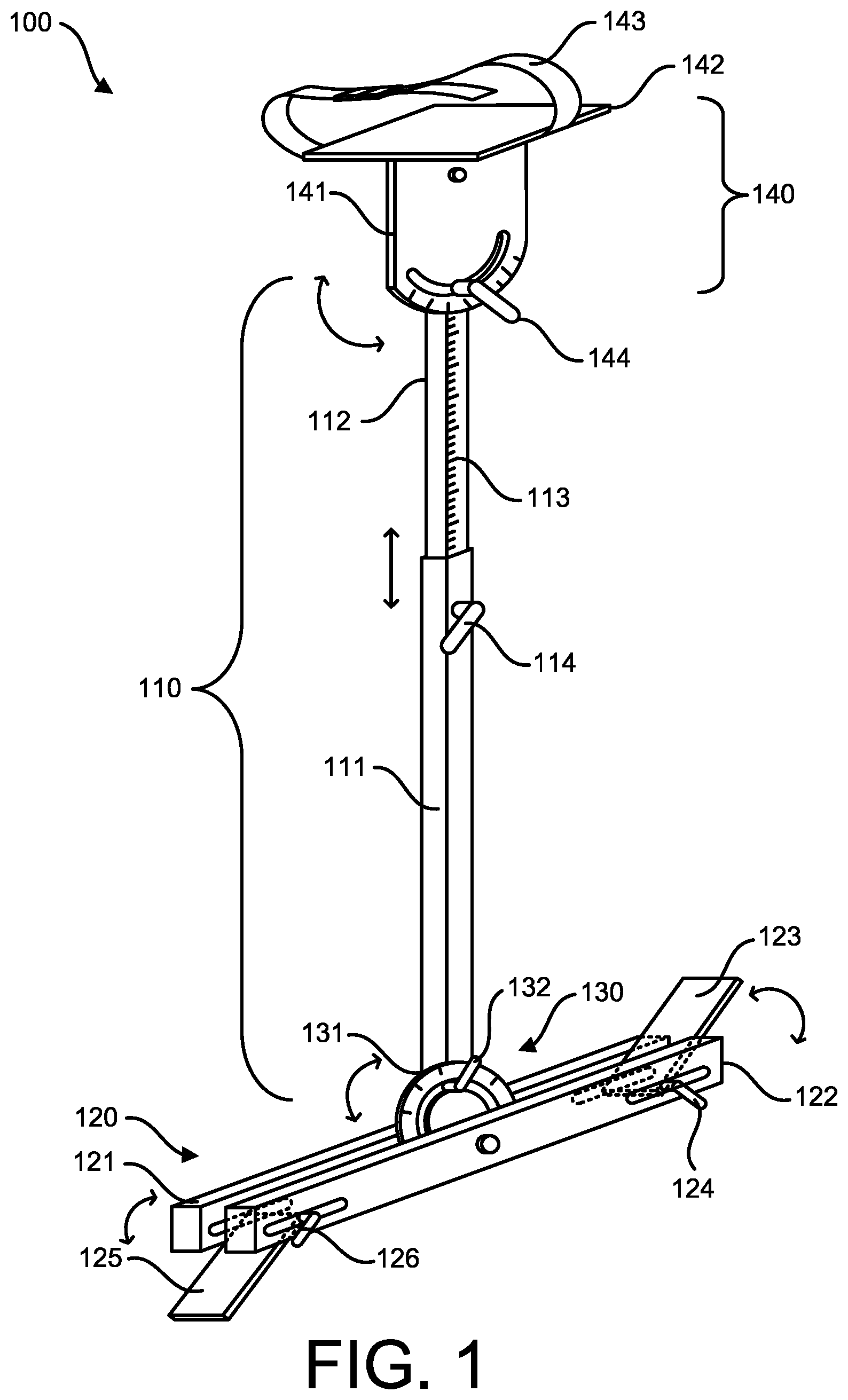 Patent US12139916 — Staircase handrail support device — Figure 1