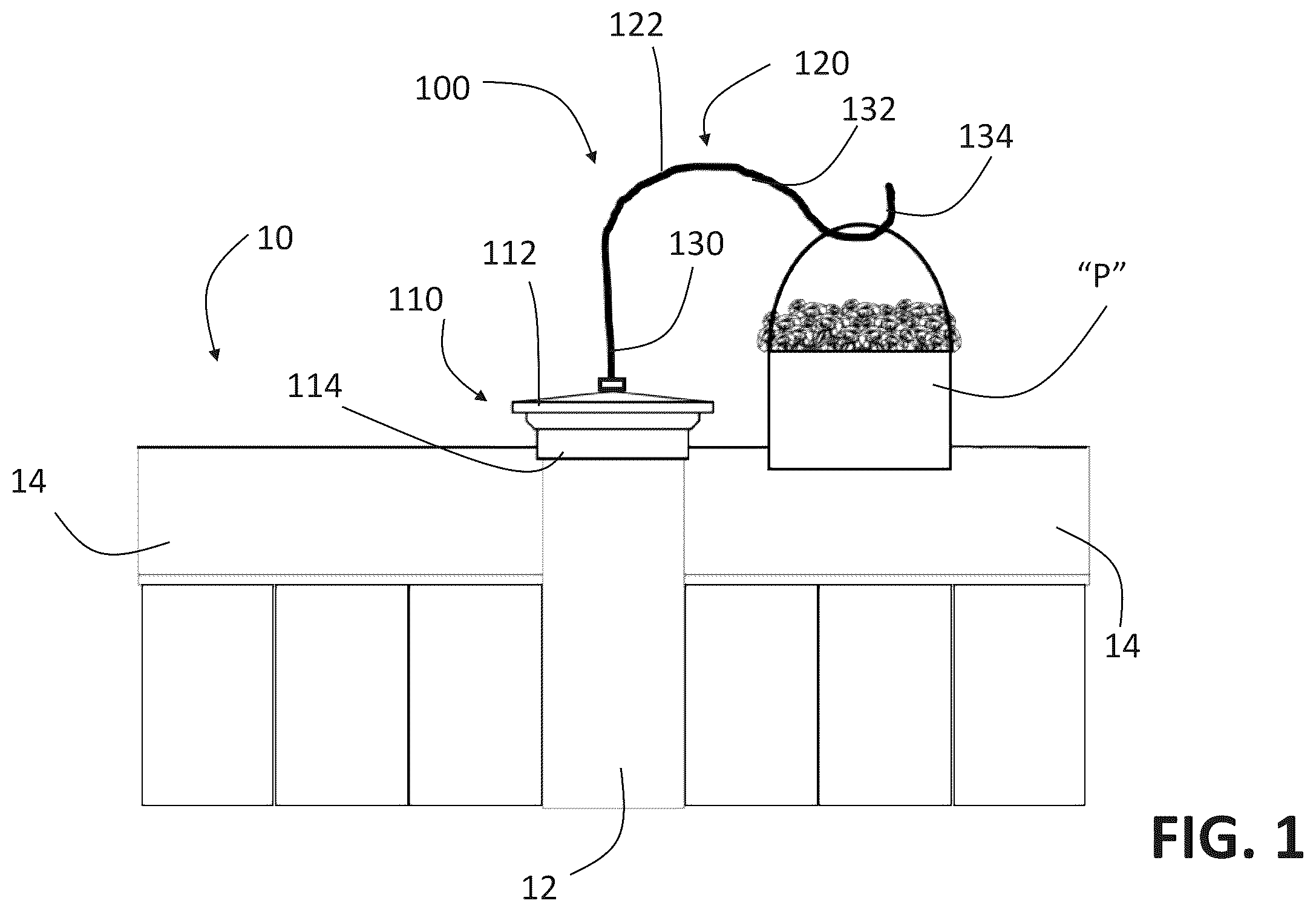 Patent US12139928 — Fence post cap assembly with hanger and fence system incorporating the same — Figure 1