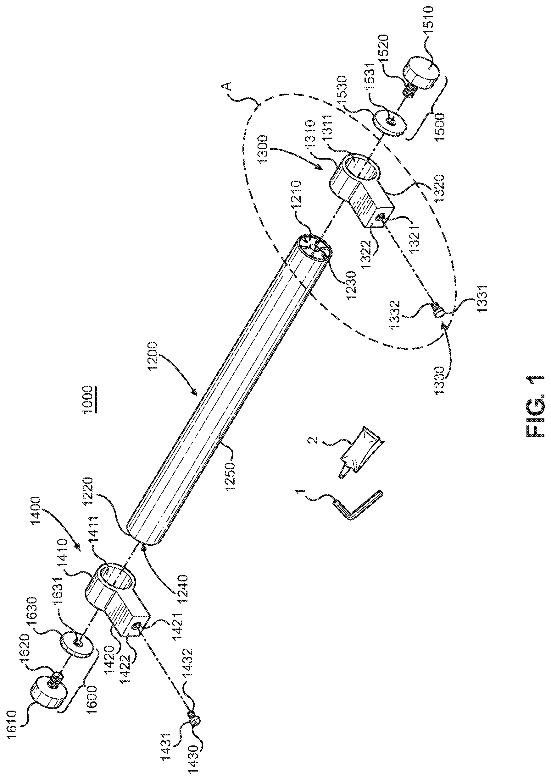 Patent US12139932 — Adjustable and configurable bent door pull — Figure 1
