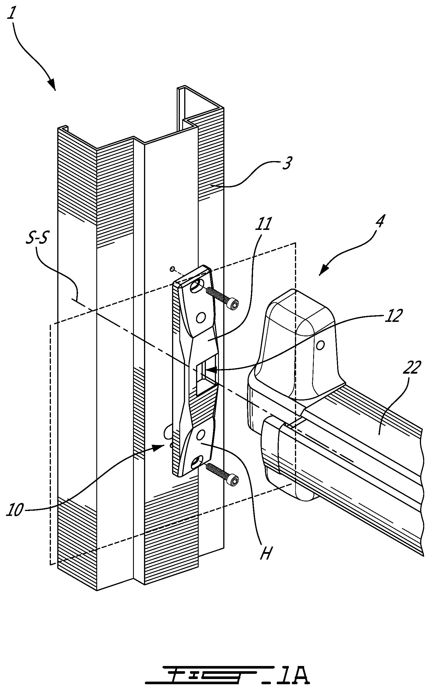 Patent US12139934 — Strike assembly for door locking mechanism — Figure 1