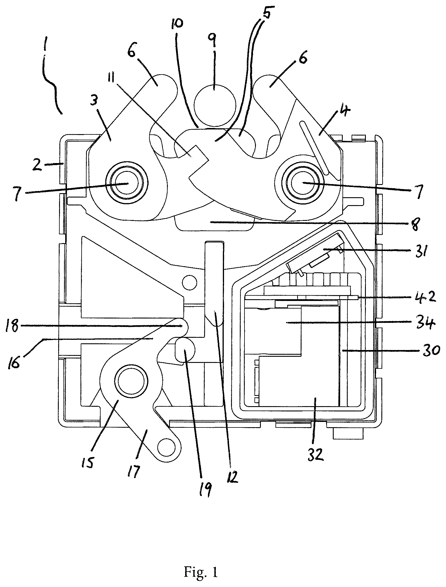 Patent US12139937 Figure 1 – Latching assembly