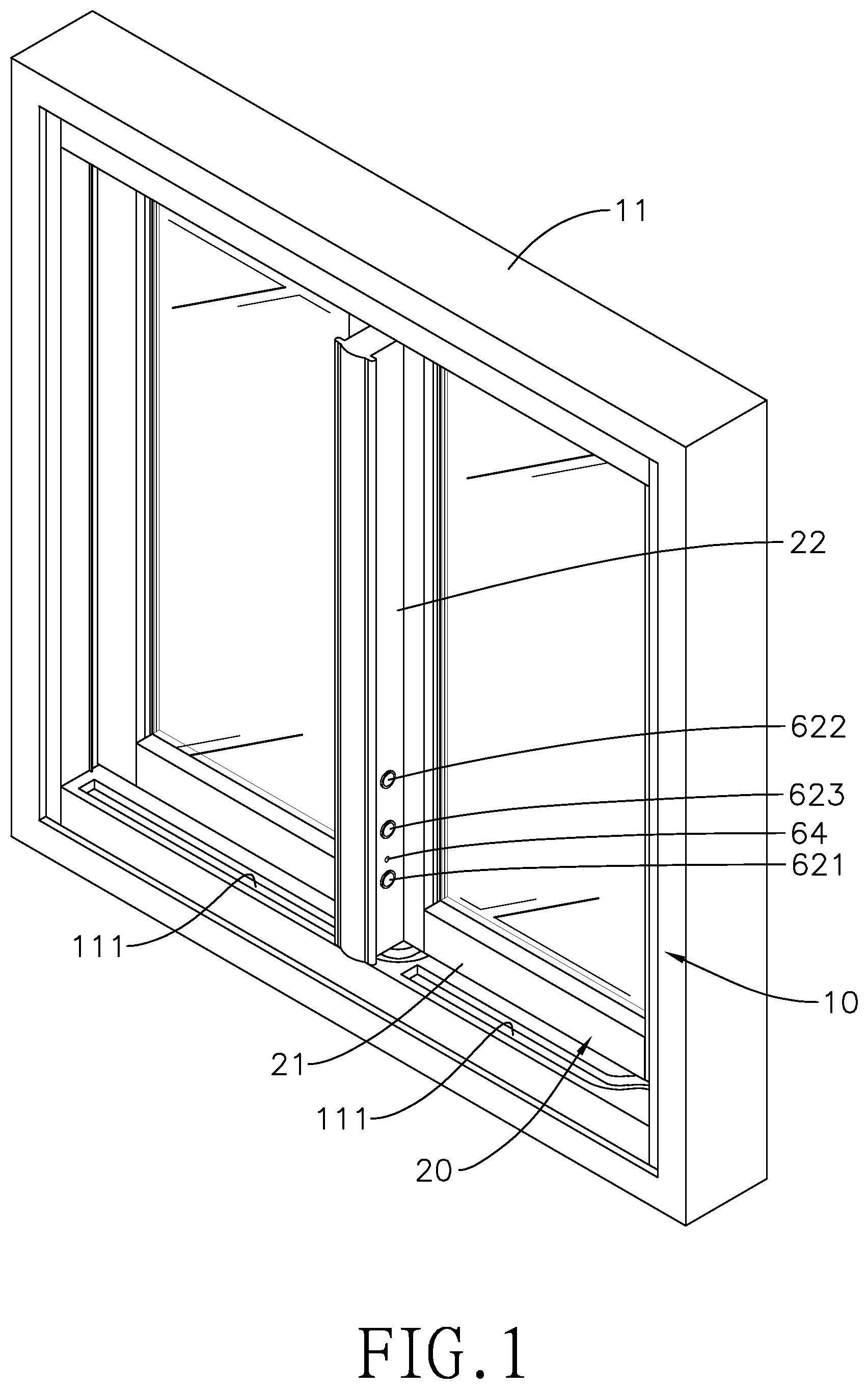 Patent US12139960 — Intelligent window allowing ventilation — Figure 1