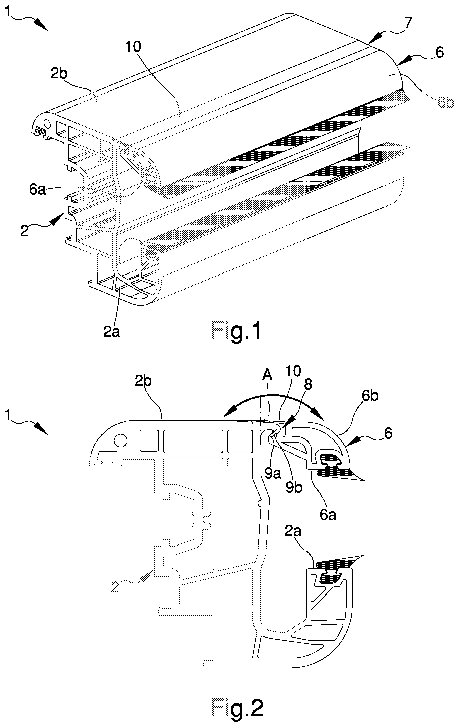 Patent US12139962 — Profiled element for doors/windows made of plastic material, in particular PVC — Figure 1