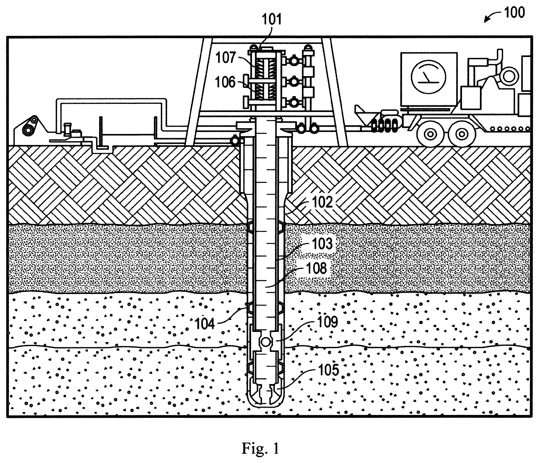Patent US12139996 Figure 1 – Methods for determining positions of fluid interfaces and detecting cement setting in a subterranean wellbore