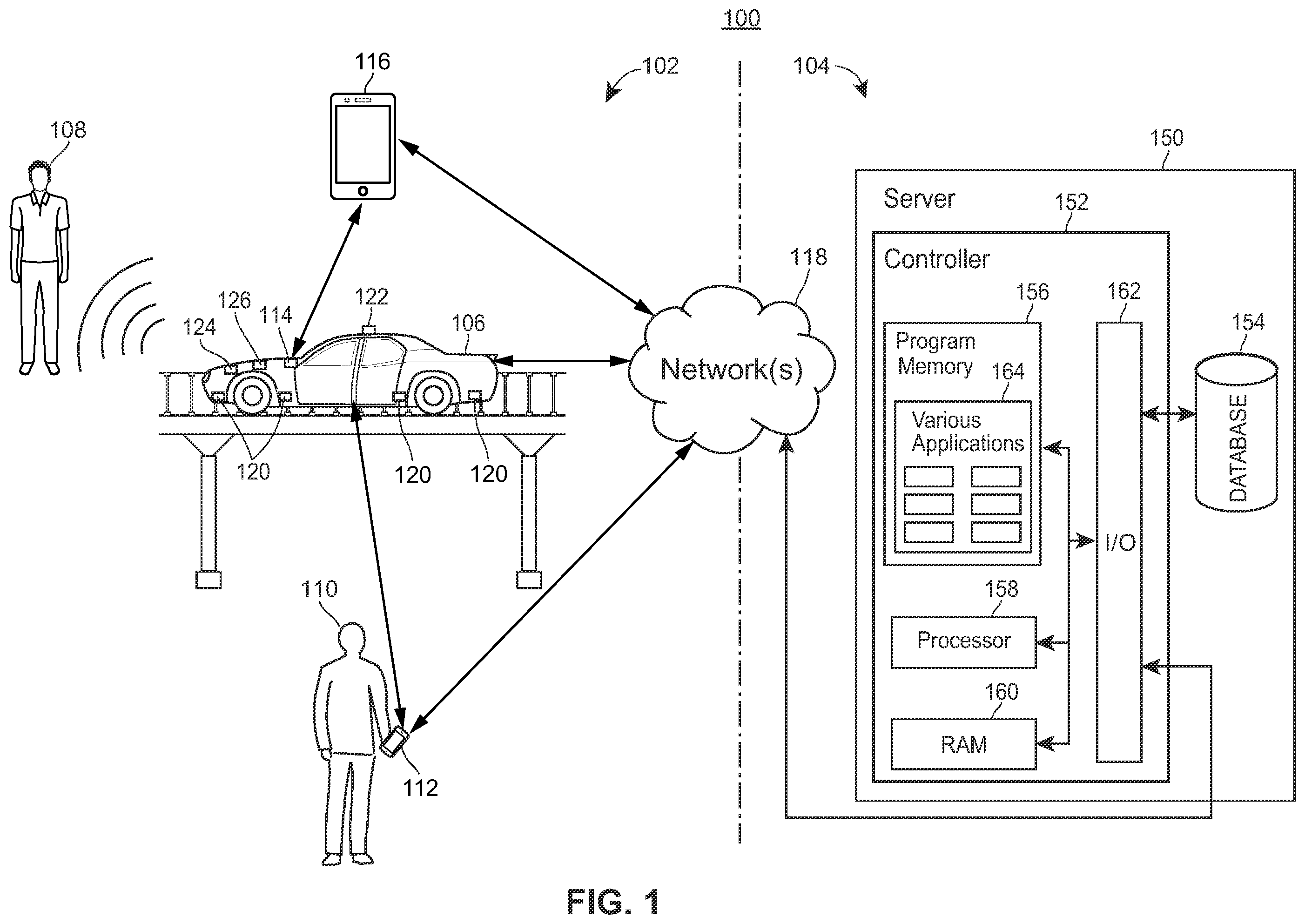 Patent US12142139 — Autonomous vehicle mode alert system for bystanders — Figure 1