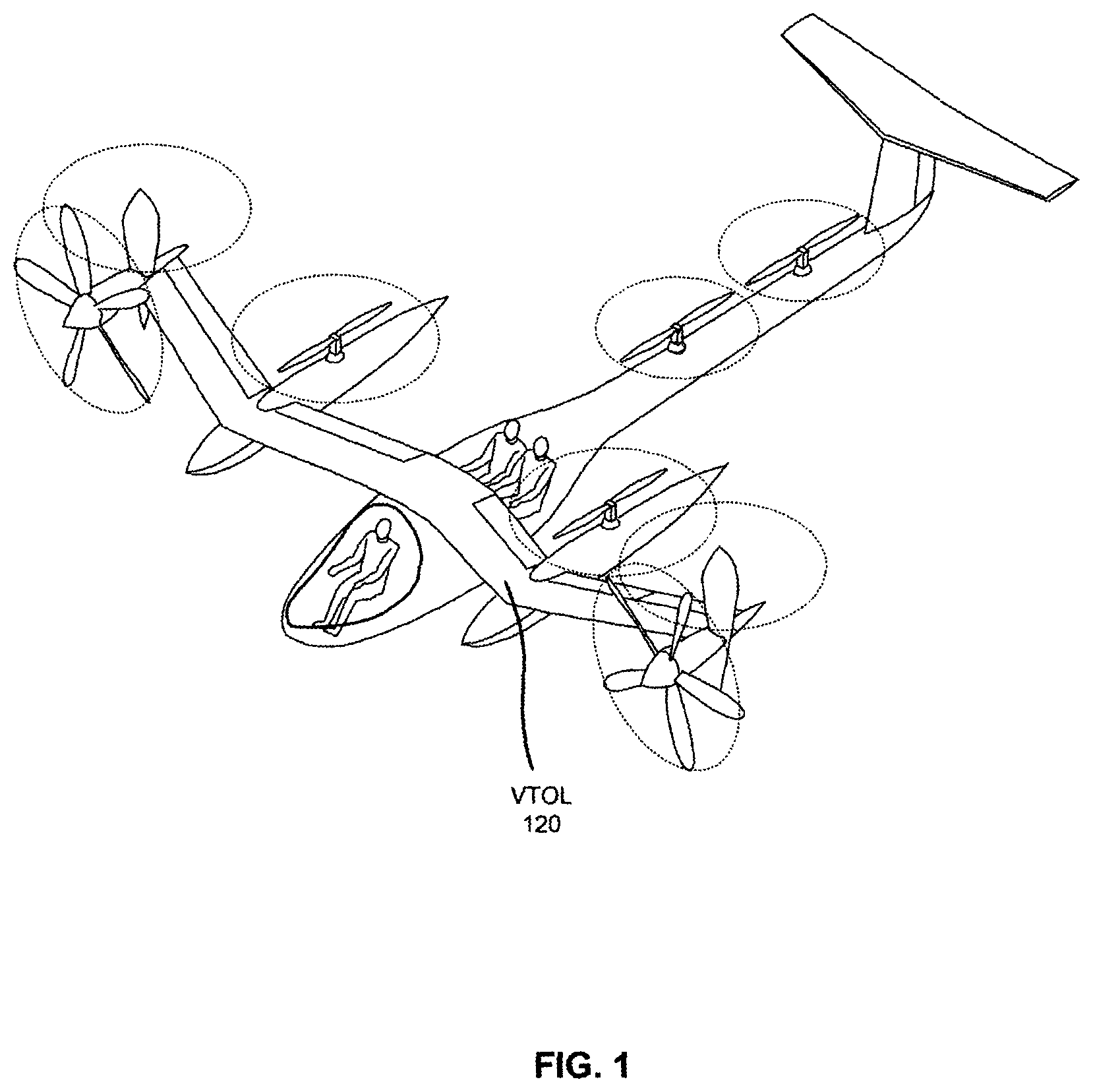 Patent US12142150 — Vertical take-off and landing (VTOL) aircraft noise signature mitigation — Figure 1