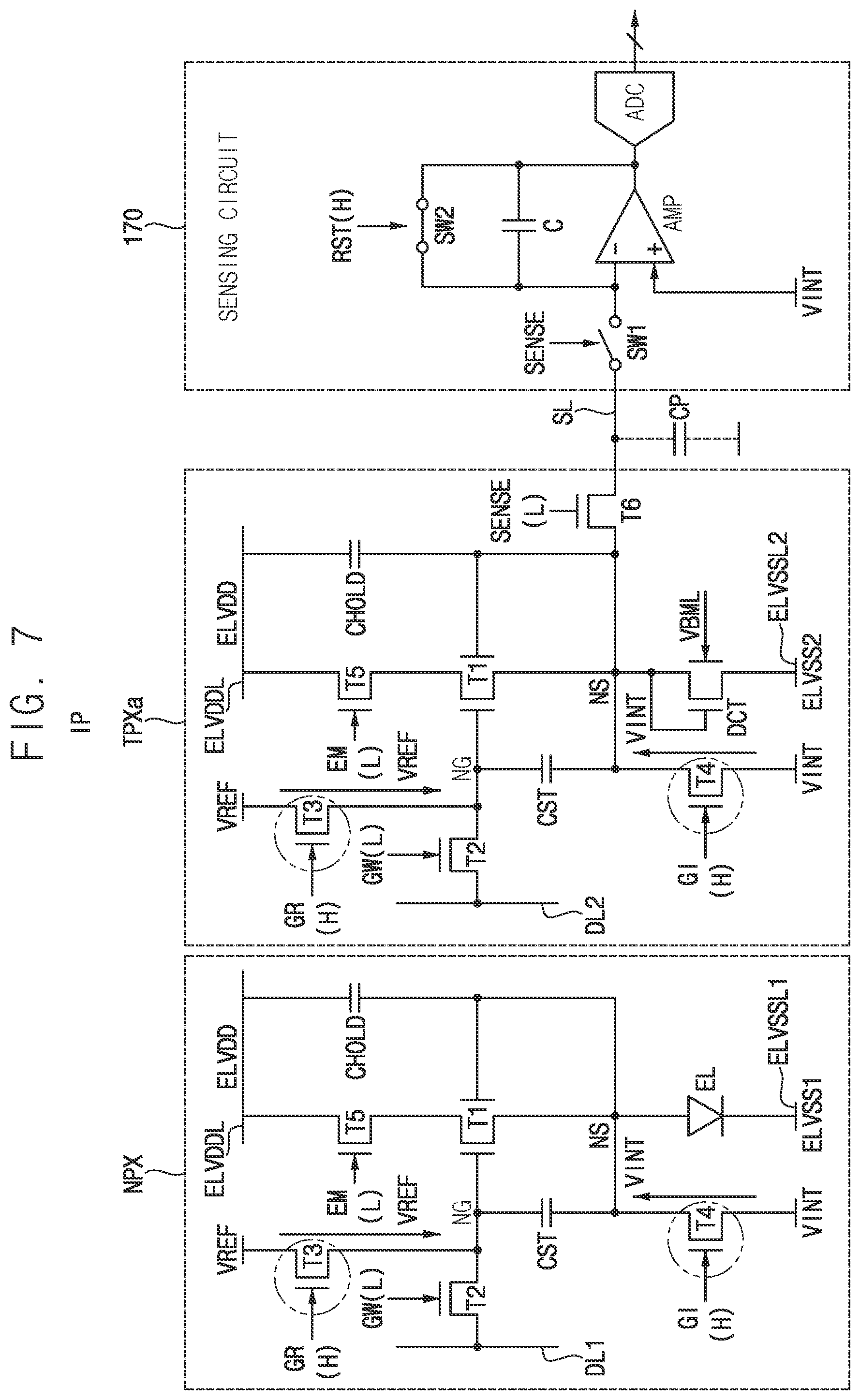 Patent US12142174 Figure 6 – Display device including a test pixel