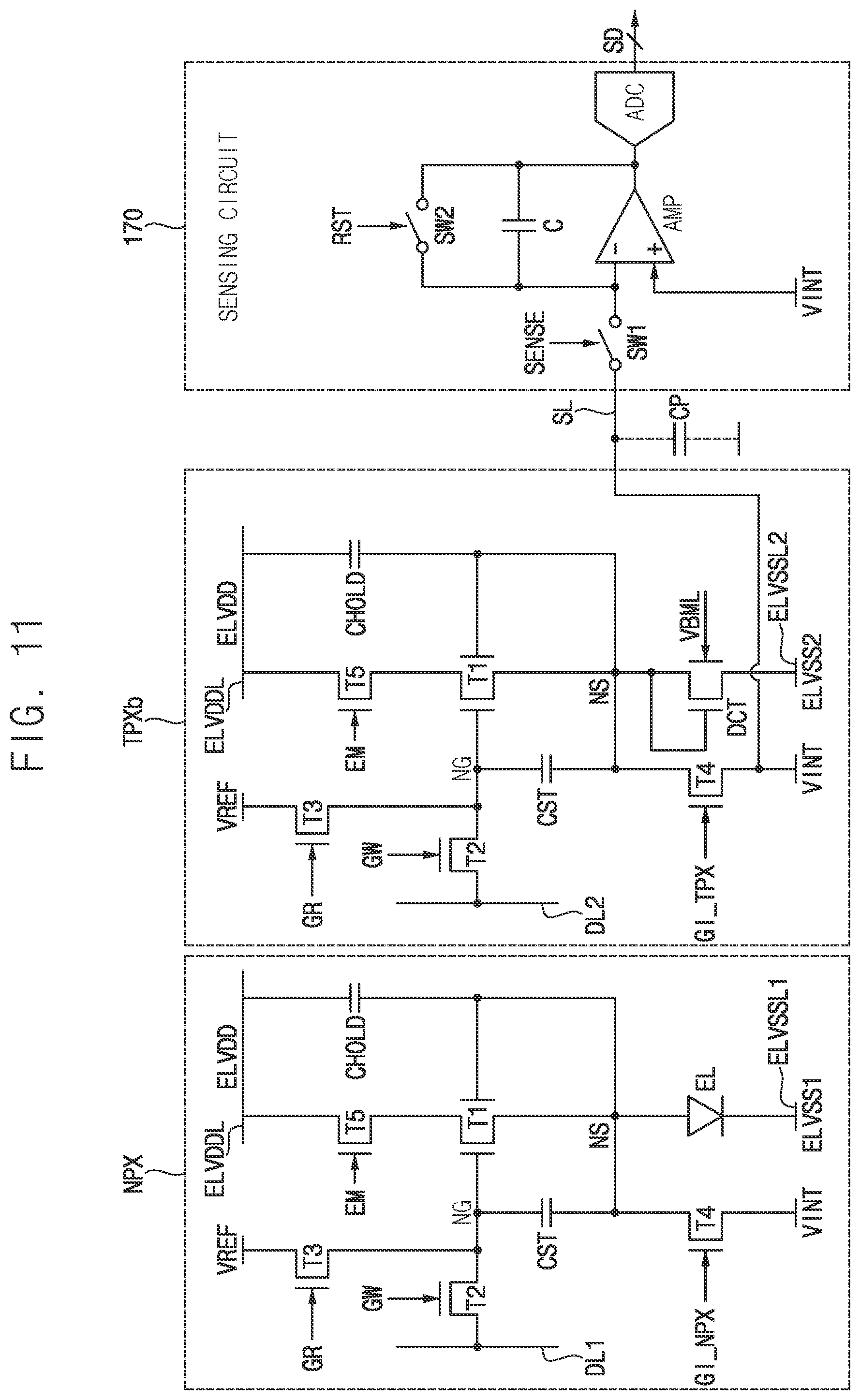 Patent US12142174 Figure 10 – Display device including a test pixel