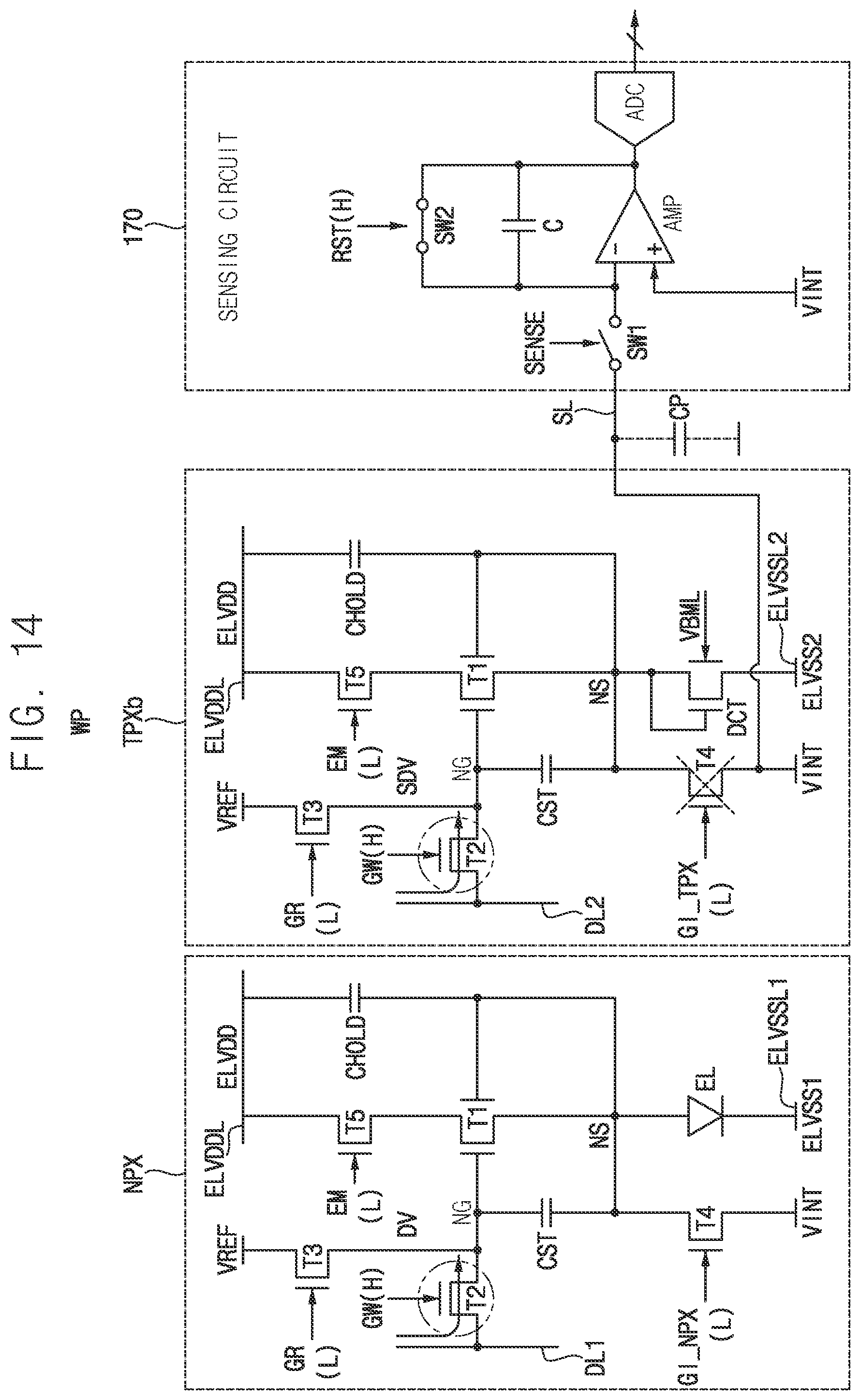 Patent US12142174 Figure 13 – Display device including a test pixel