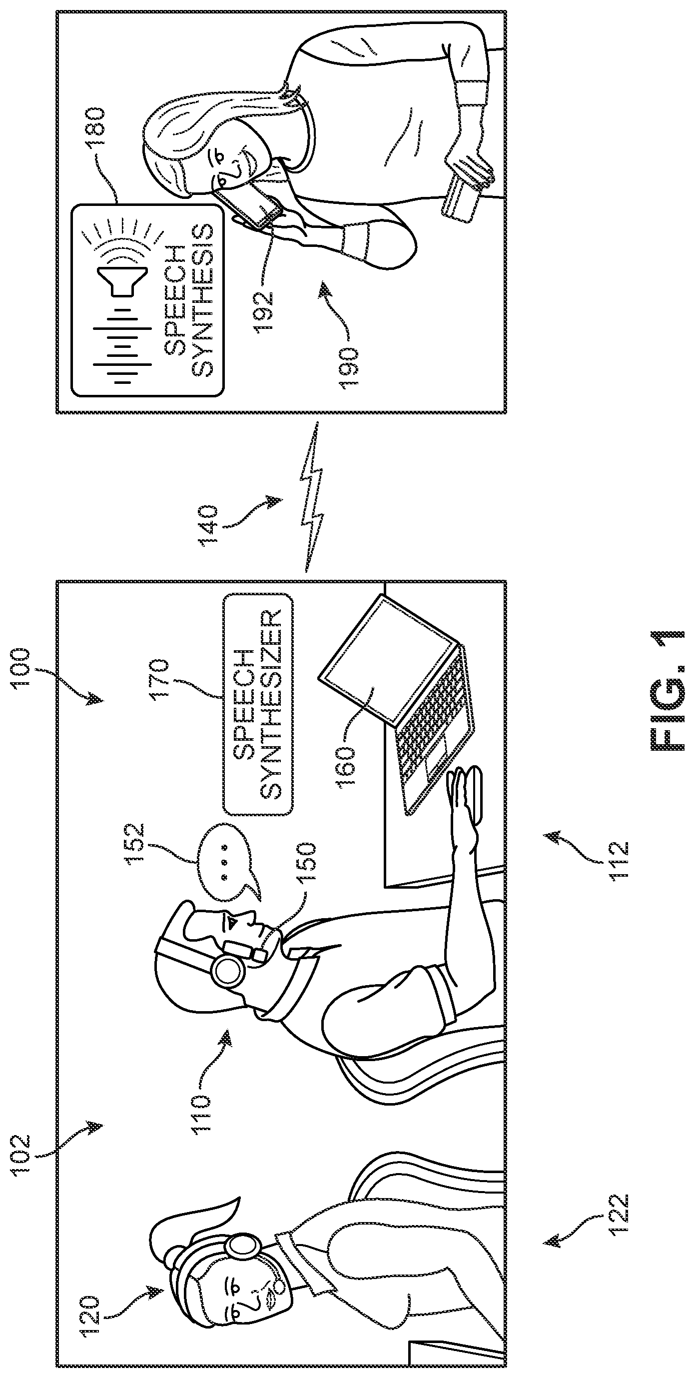 Patent US12142264 — Noise reduction in shared workspaces — Figure 1