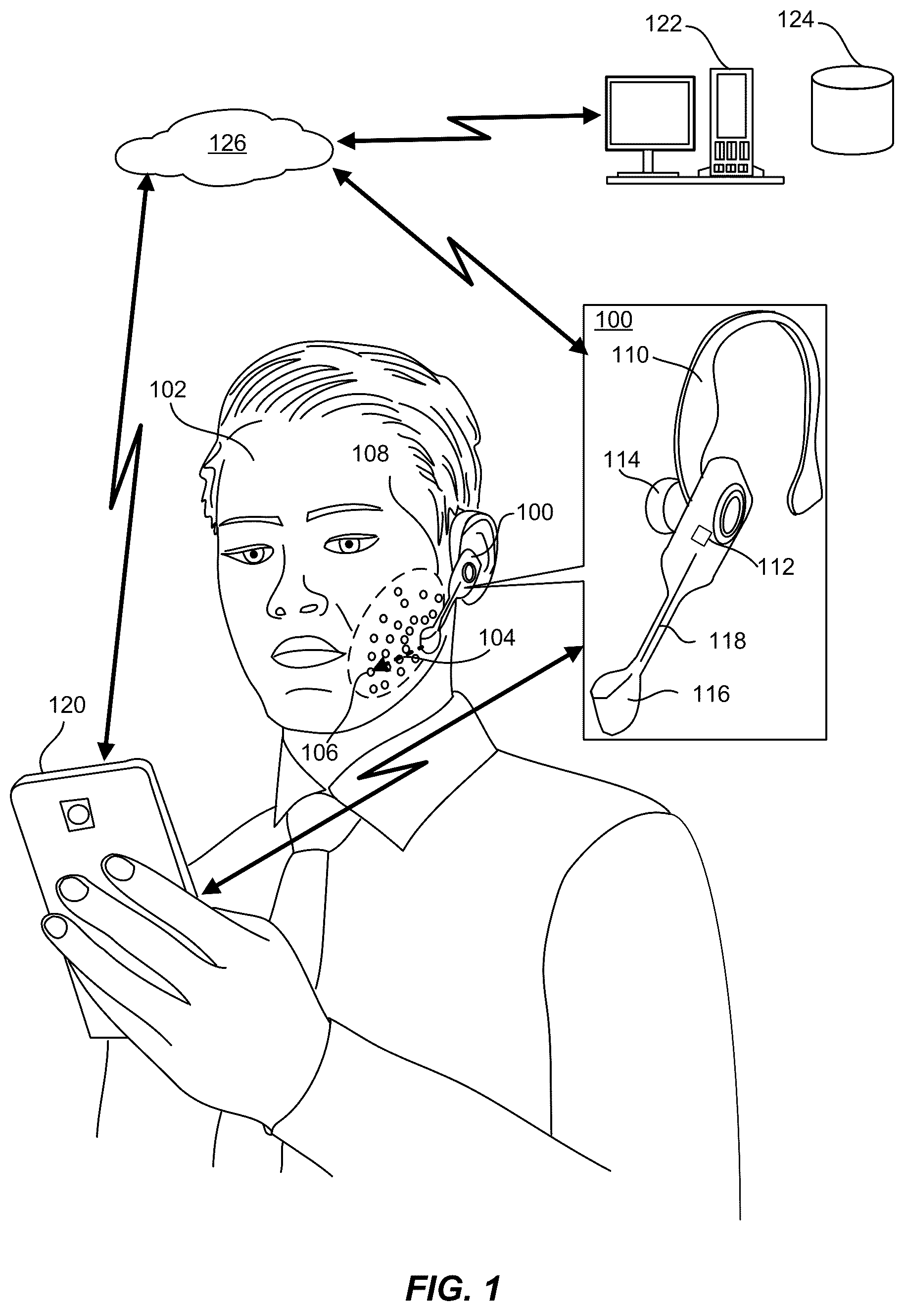 Patent US12142281 — Providing context-driven output based on facial micromovements — Figure 1