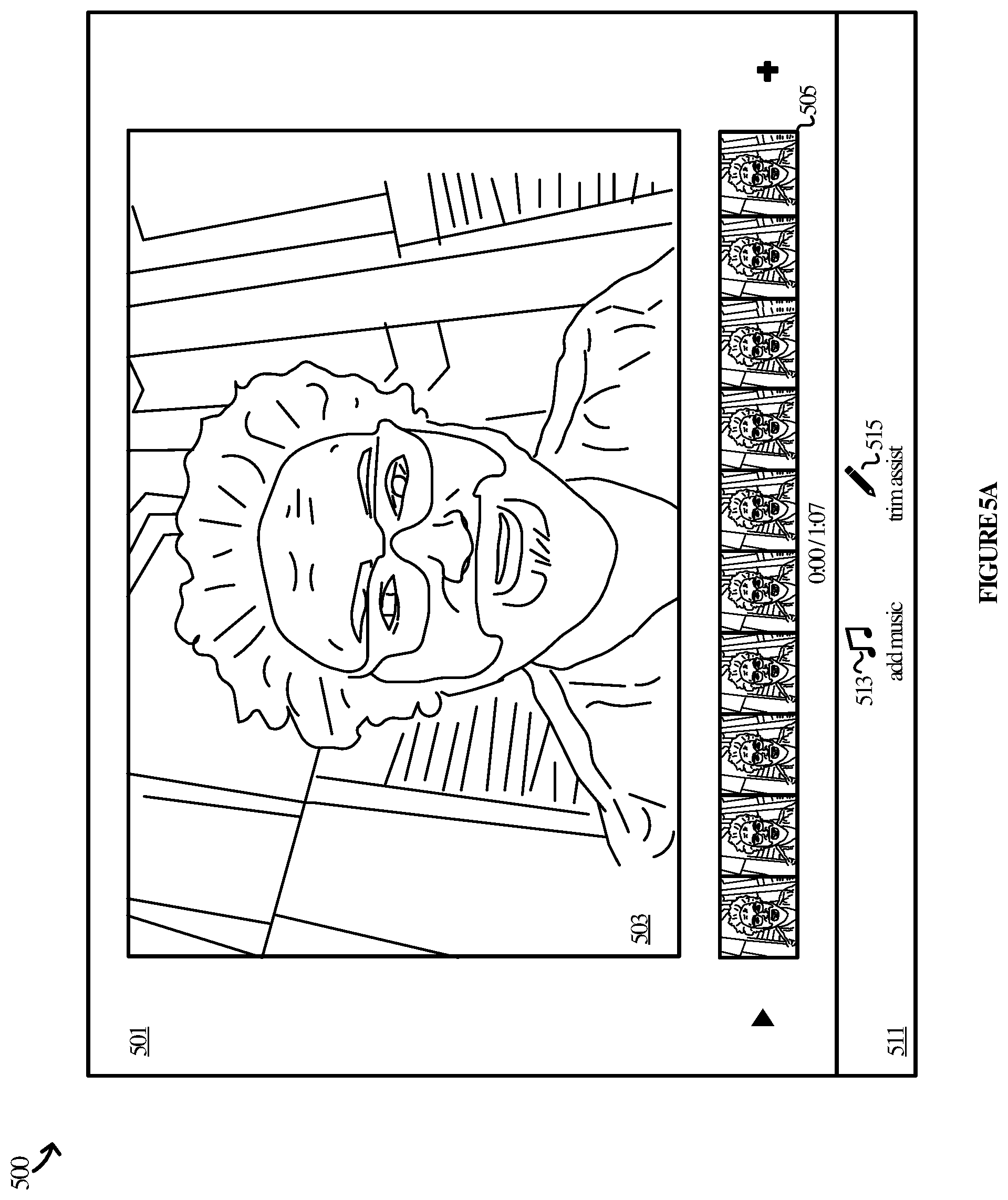 Patent US12142303 Figure 5 – Enhanced trim assistance for video editing environments