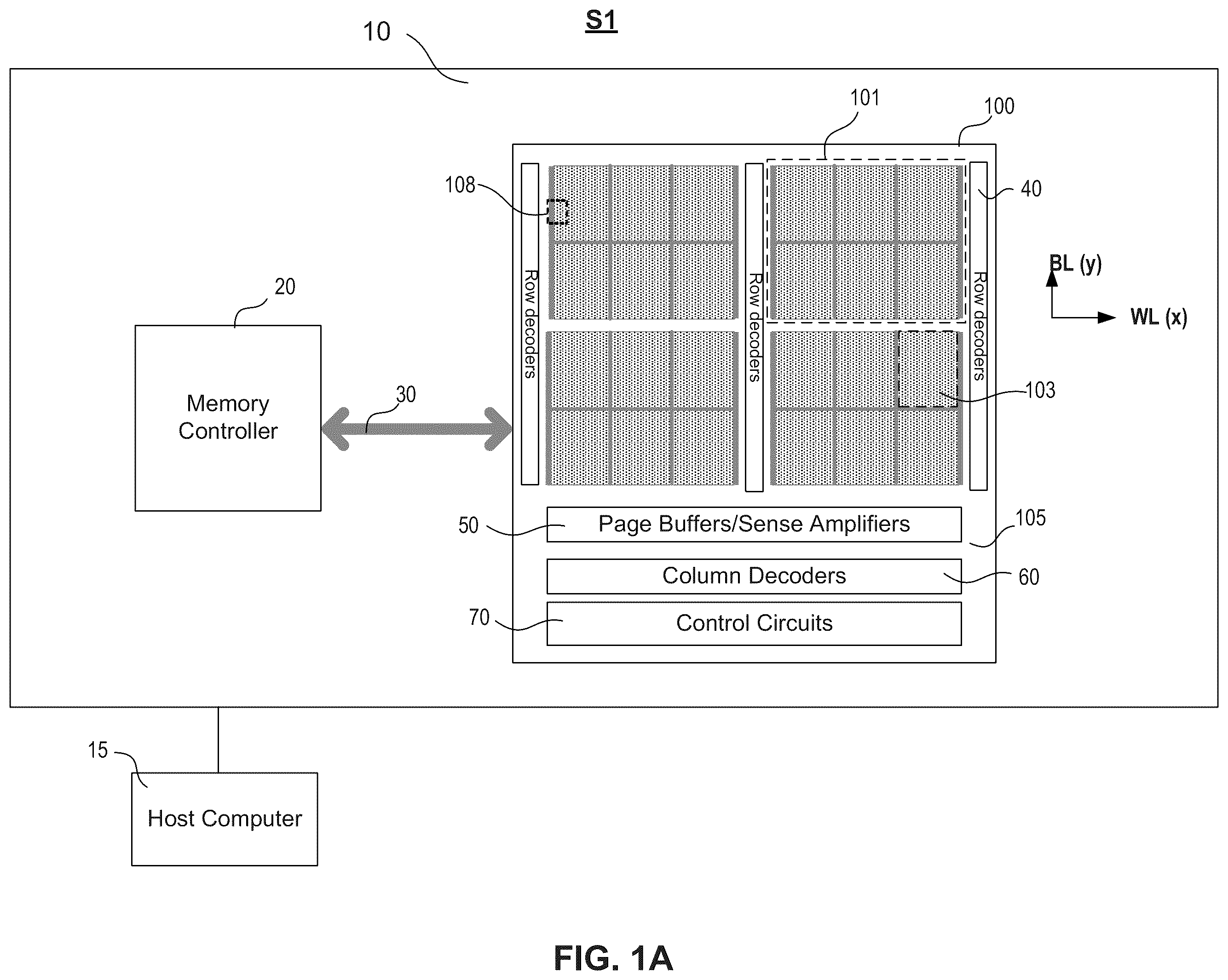 Patent US12142328 — Erasing and erasing verification for three-dimensional NAND memory — Figure 1