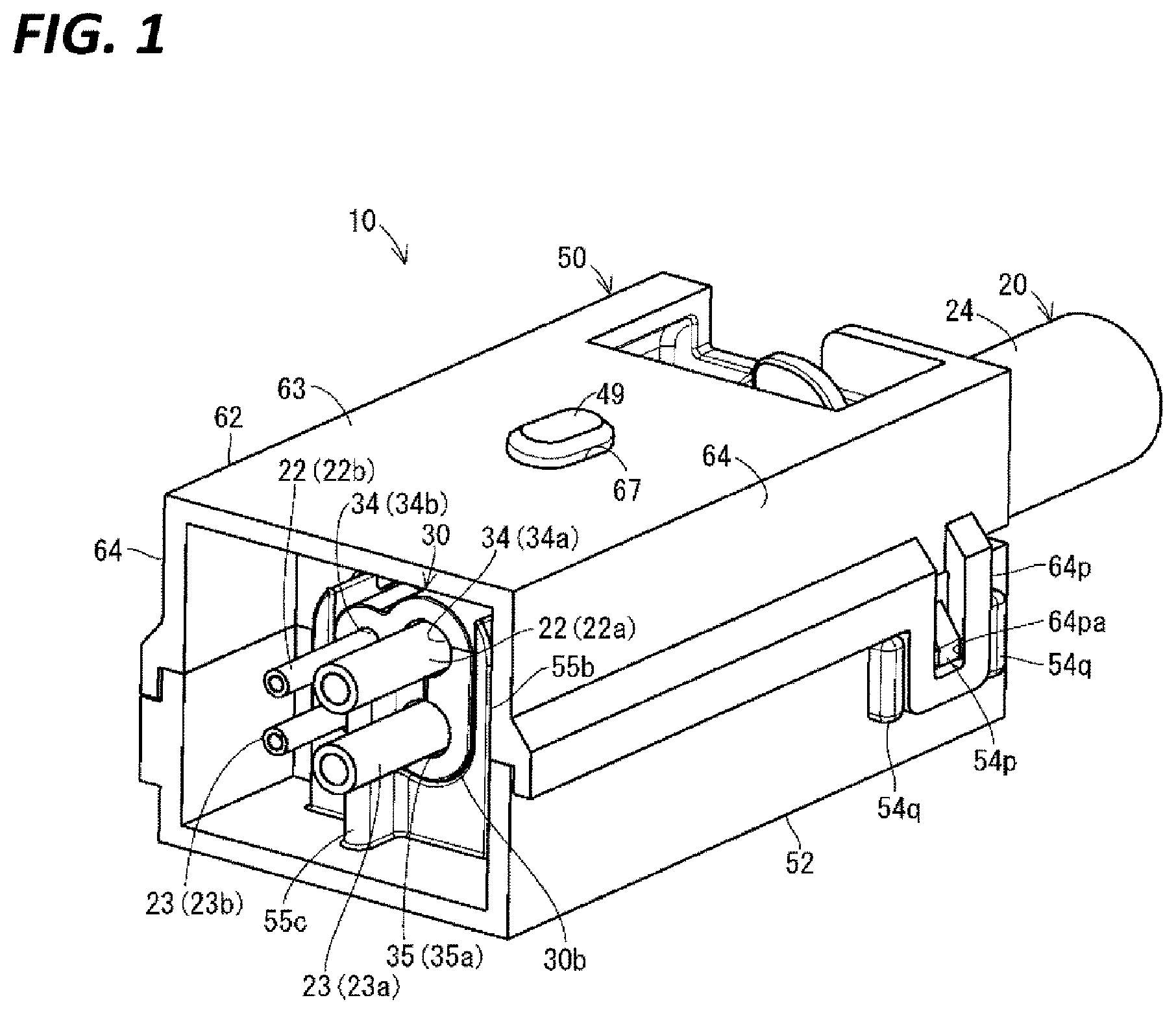 Patent US12142400 — Wiring module and elastic waterproofing member — Figure 1