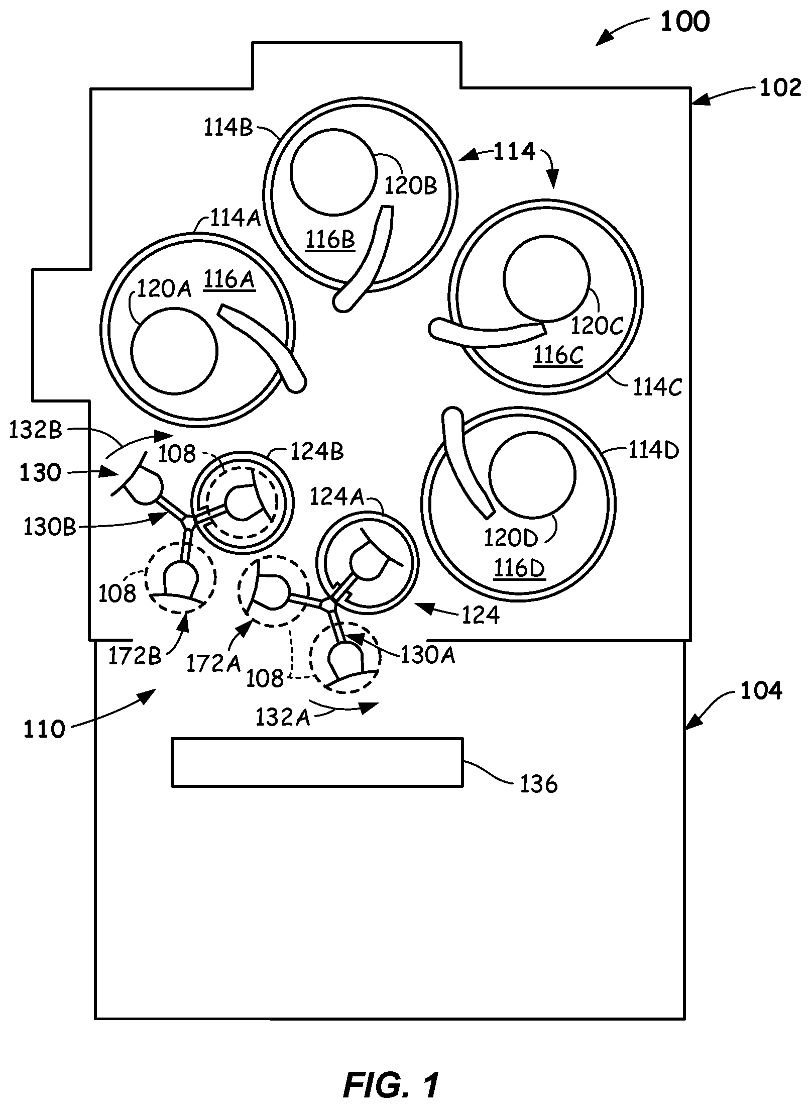 Patent US12142513 — Wafer processing tools and methods thereof — Figure 1