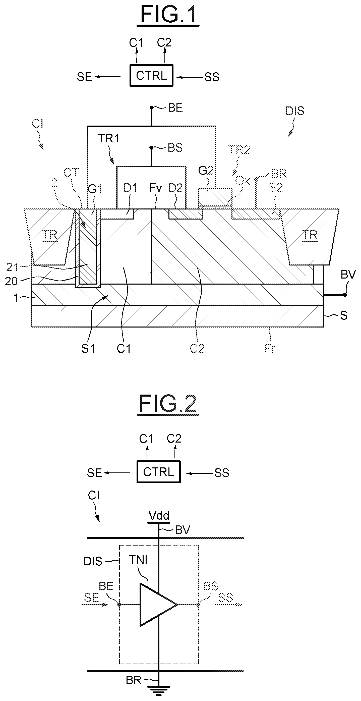Patent US12142536 — Method of detecting a possible thinning of a substrate of an integrated circuit via the rear face thereof, and associated device — Figure 1