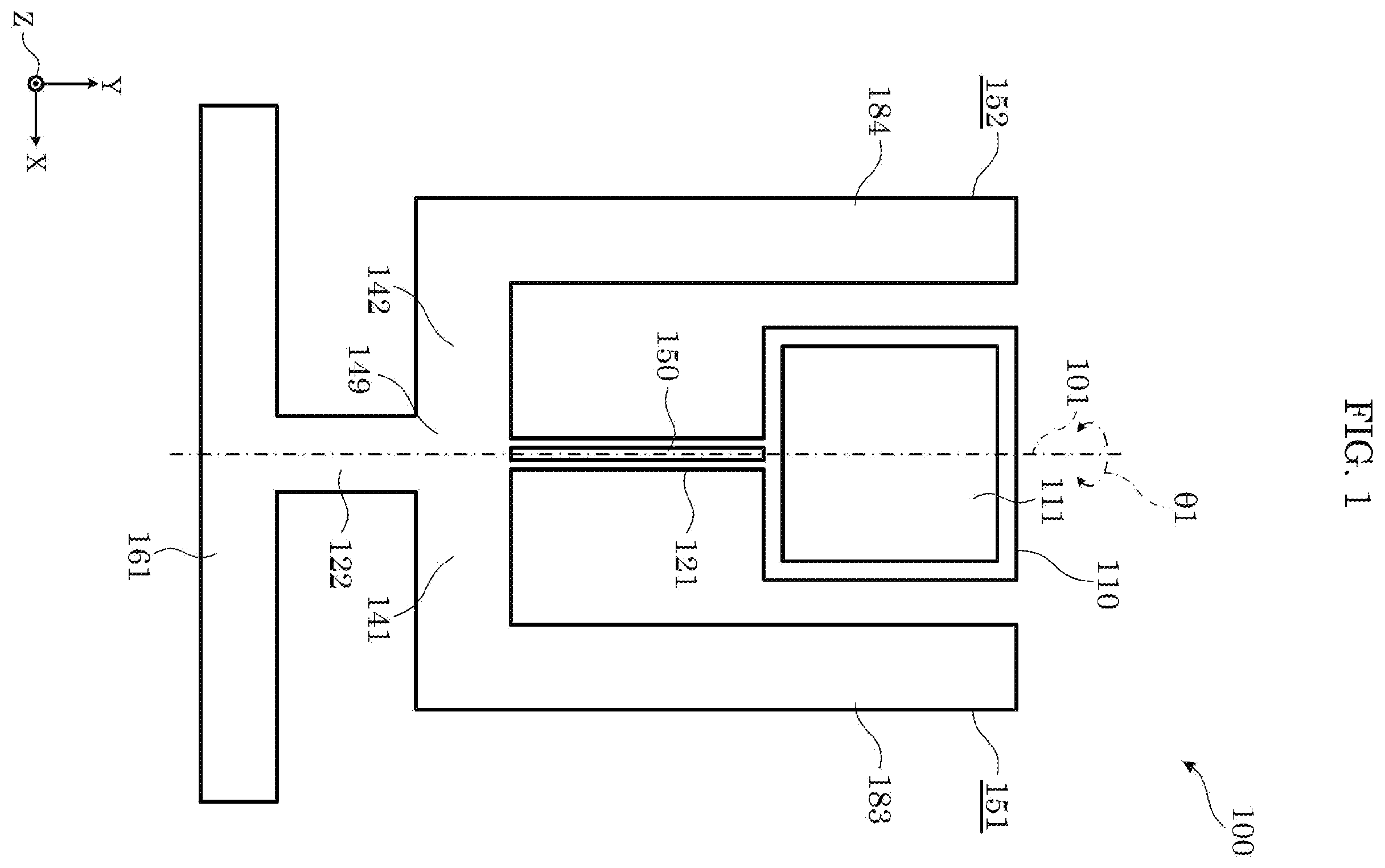 Patent US12147031 — Optical reflective element for causing an illumination position of light to reciprocate — Figure 1