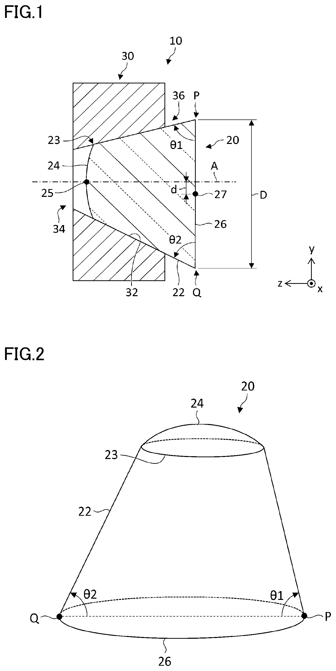 Patent US12147085 — Optical component and method of manufacturing optical component — Figure 1