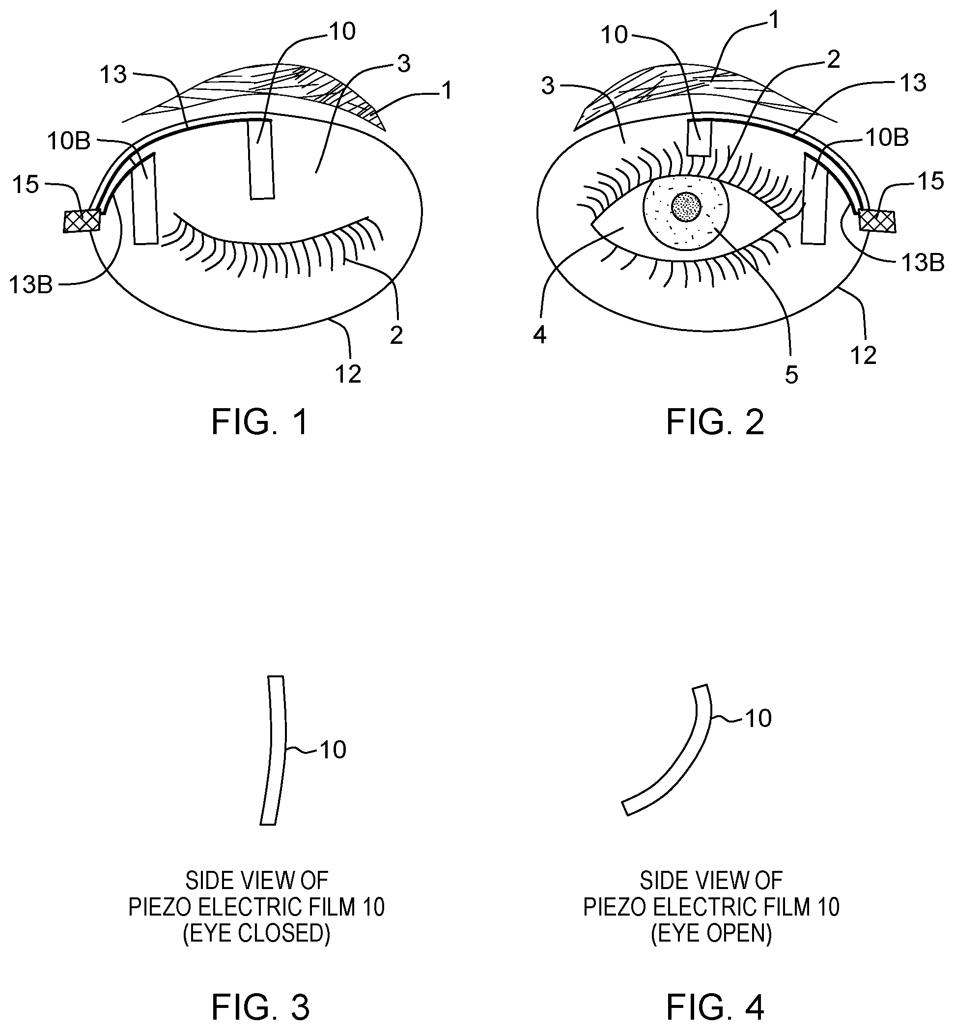 Patent US12147091 — Piezoelectric device powering smart contact lens with eyelid movement — Figure 1
