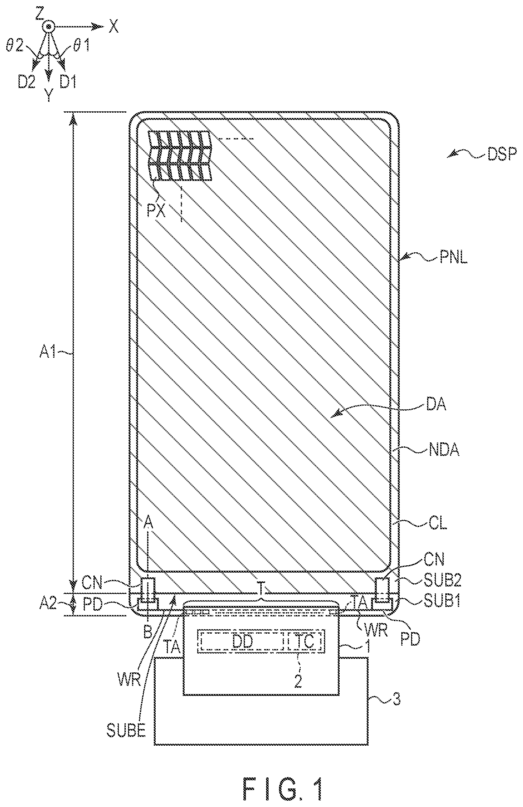 Patent US12147129 — Display device — Figure 1