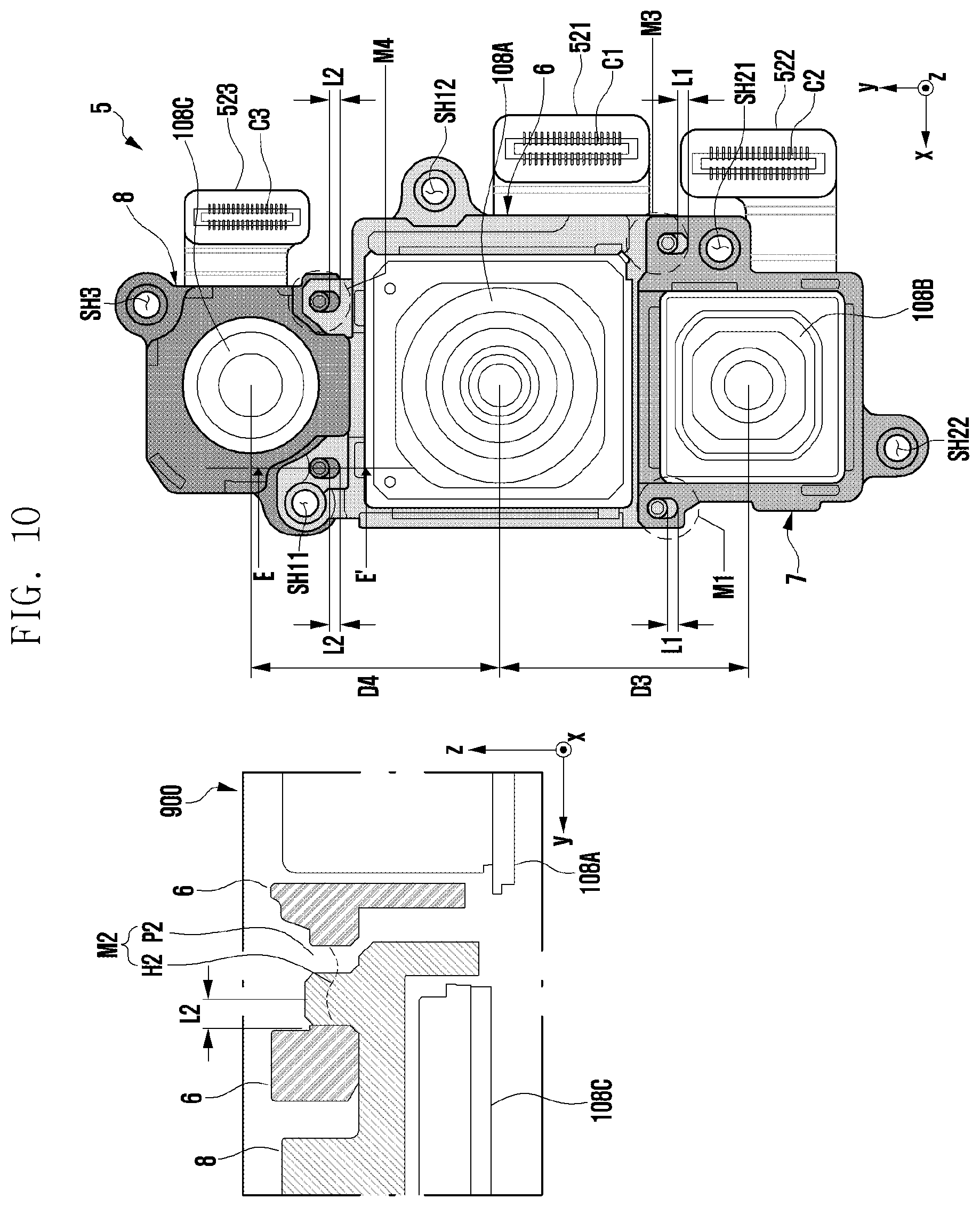 Patent US12147151 Figure 10 – Camera bracket and electronic device including same