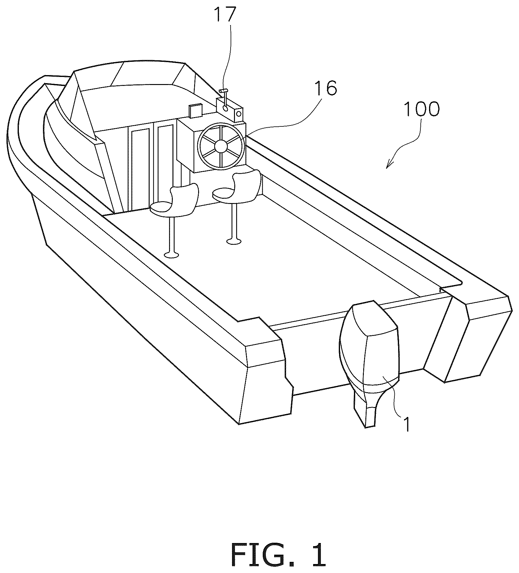 Patent US12147246 — System for and method of controlling behavior of watercraft — Figure 1
