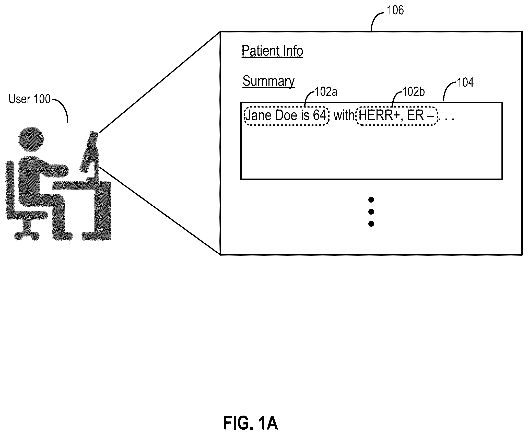 Patent US12147479 Figure 1 – Text entry assistance and conversion to structured medical data