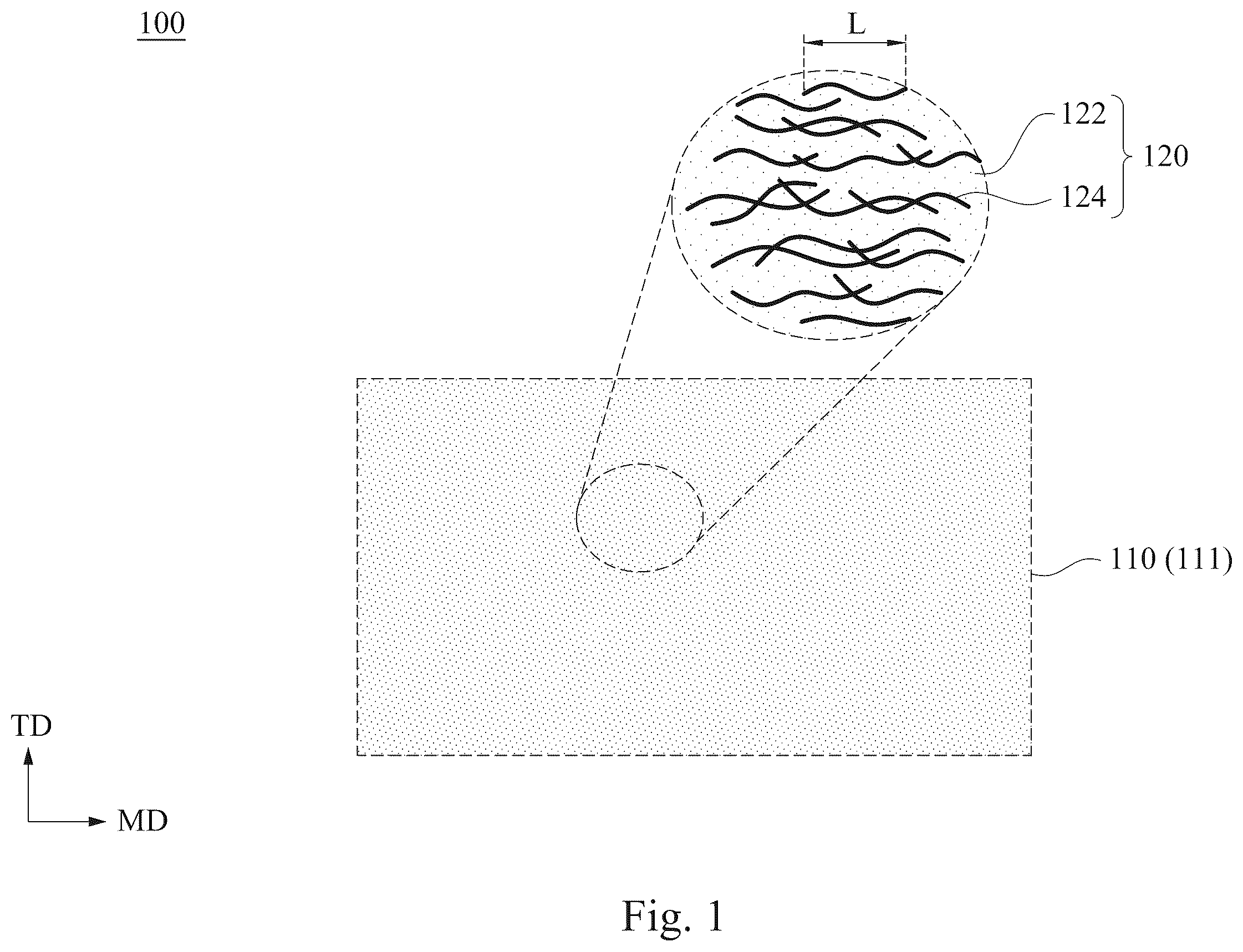 Patent US12147621 — Conductive film and touch sensor — Figure 1
