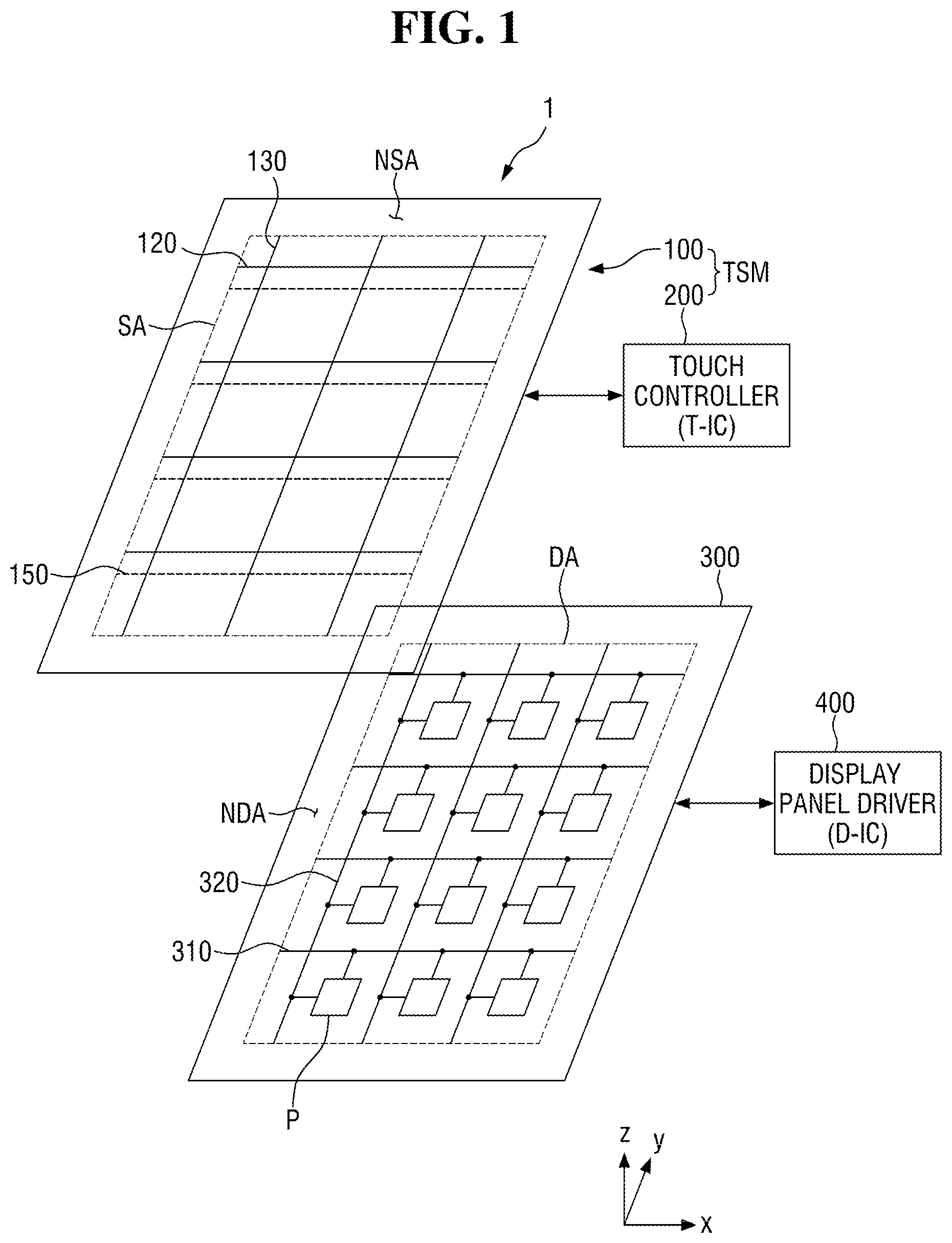 Patent US12147632 — Touch sensor and display device — Figure 1